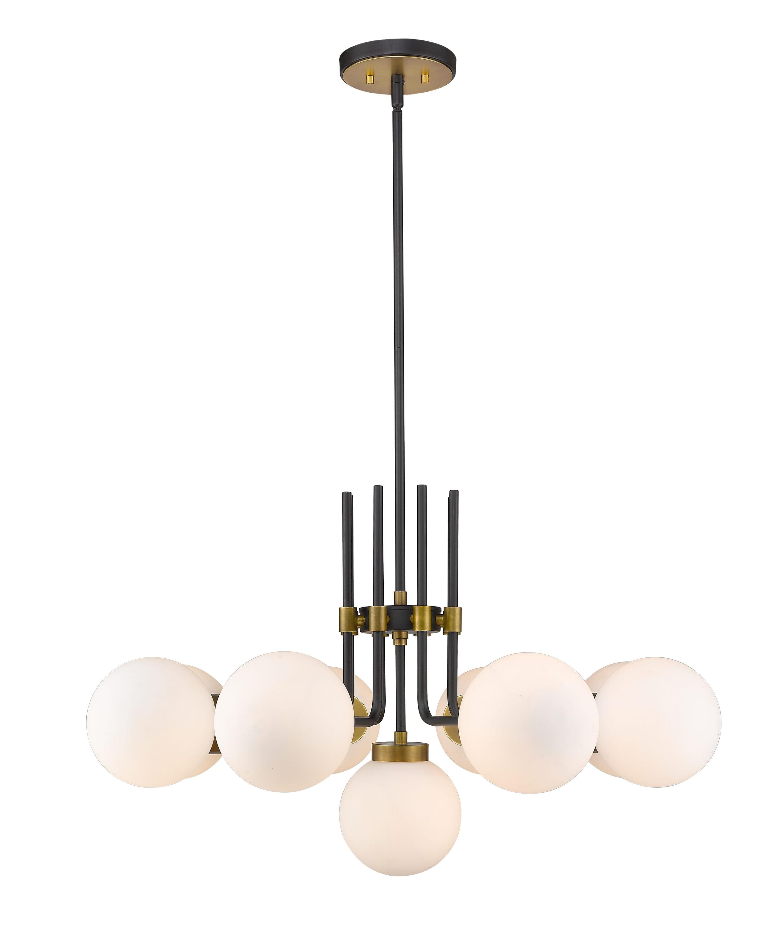 Z-Lite Parsons 9 - Light Chandelier in  Matte Black/Olde Brass