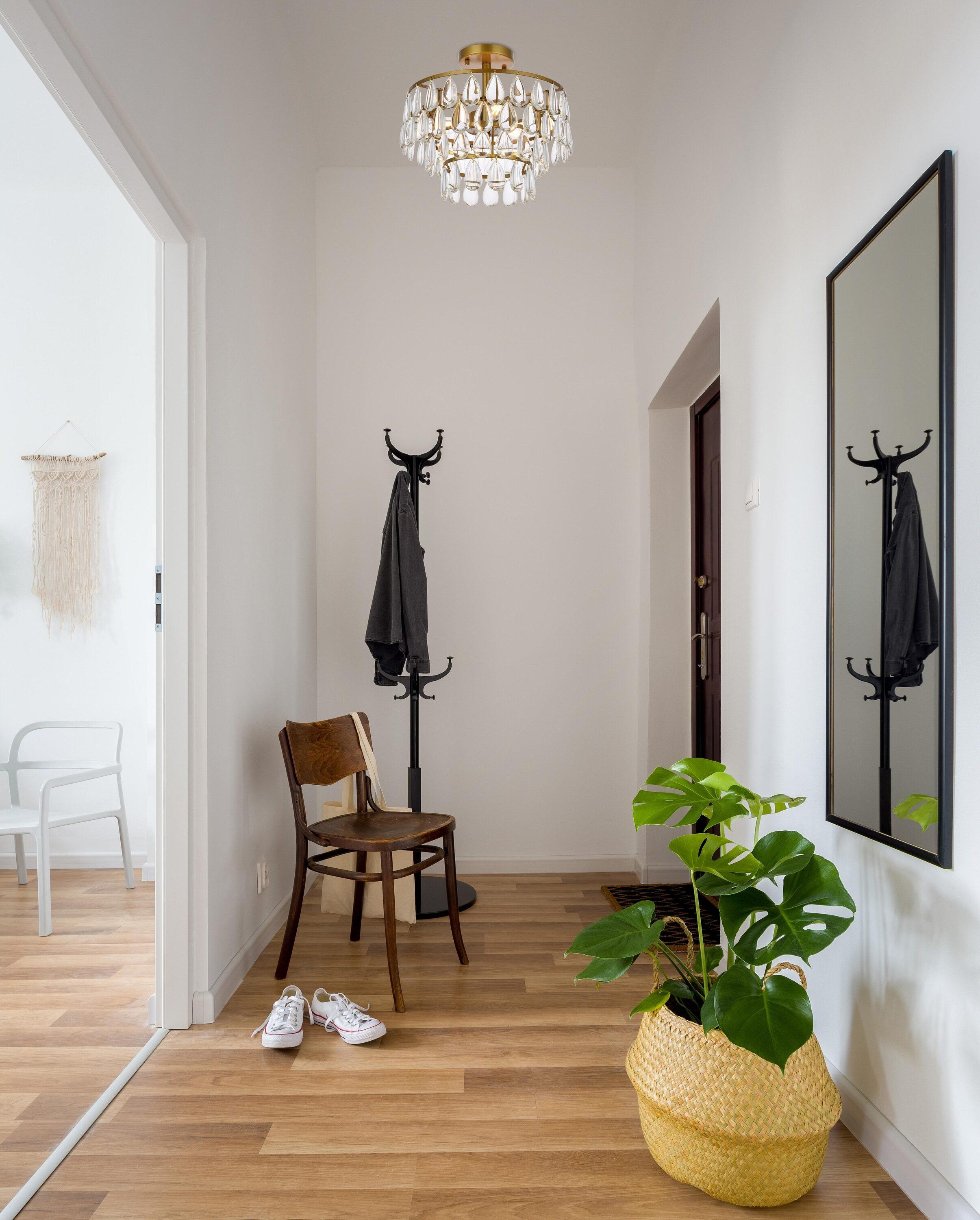 Elegant Lighting Mila 14 inch flush mount in brass