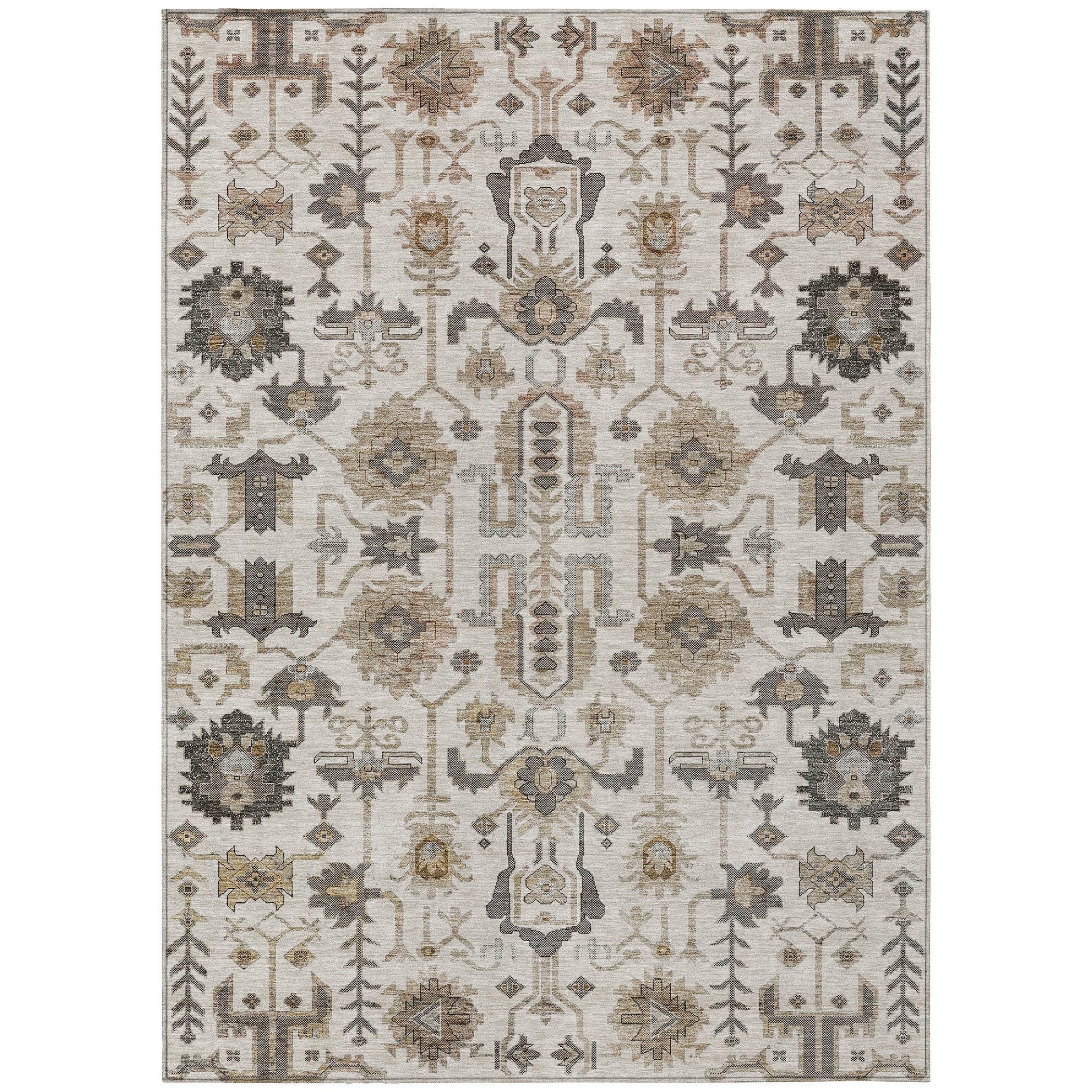 Addison Rugs Chantille Indoor/Outdoor Traditional Oriental Ivory Washable Rectangle Rug, 2'6" x 3'10"