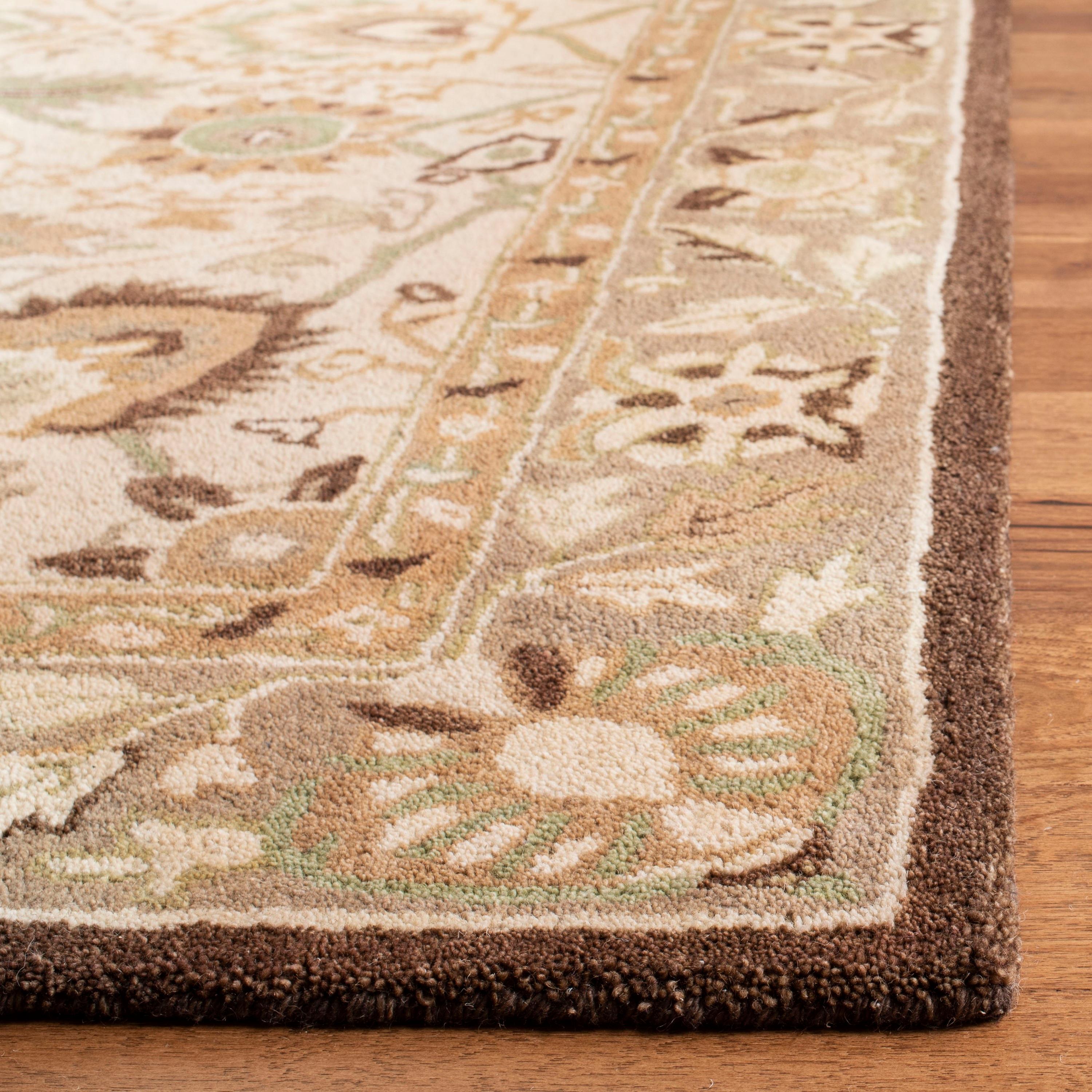 SAFAVIEH Anatolia Venice Traditional Wool Area Rug, Ivory/Brown, 8' x 10'