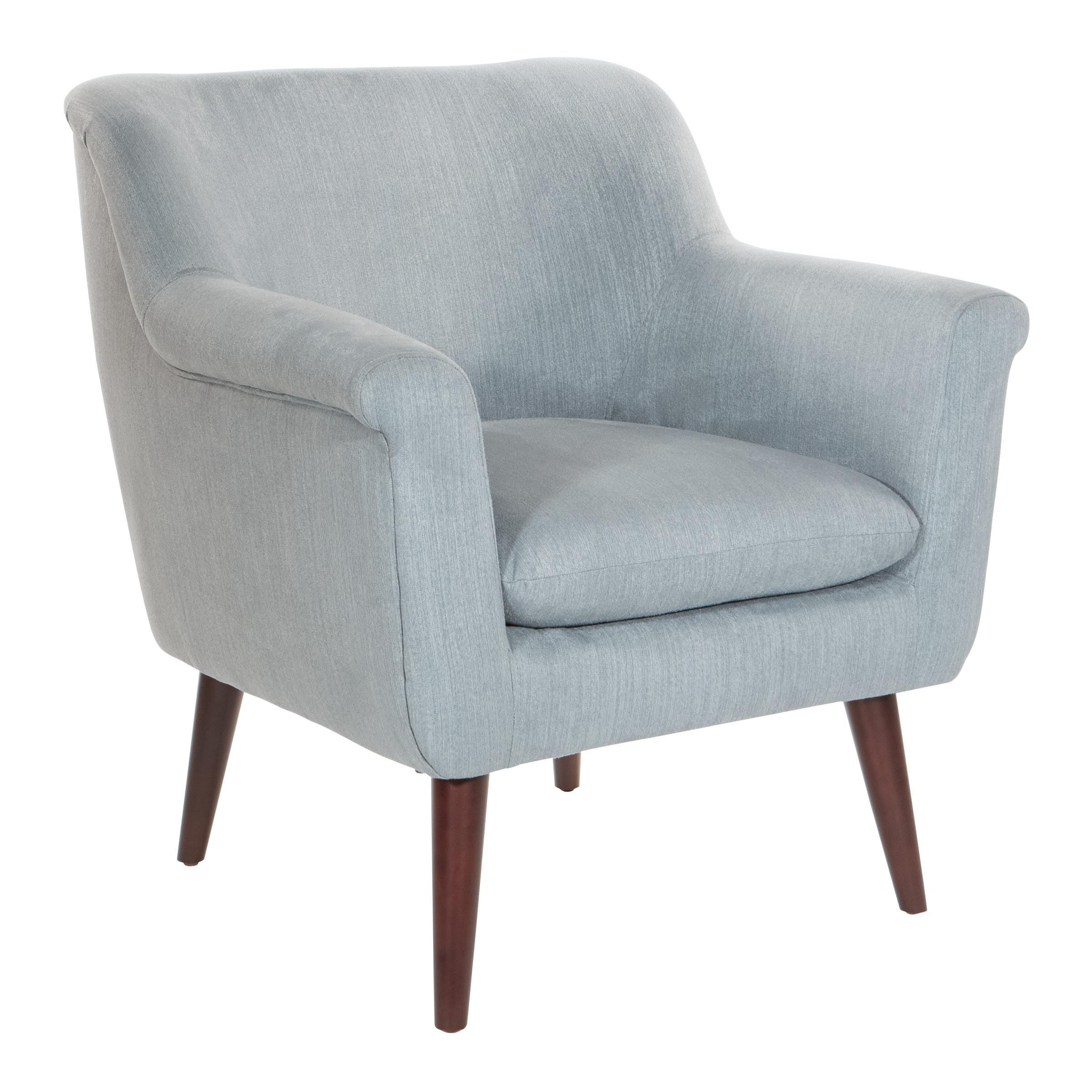 Dane Accent Chair in Charcoal Gray fabric with a Dark Coffee Finish Legs