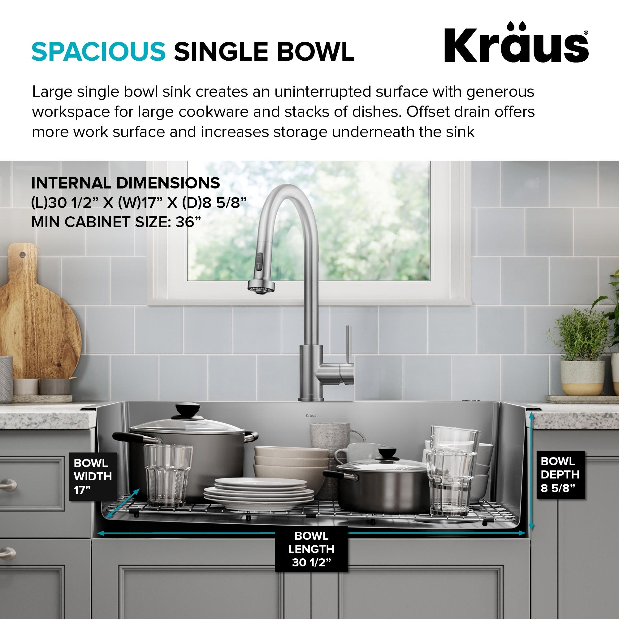 KRAUS Fairlane Undermount 18-Gauge Stainless Steel Kitchen Sink