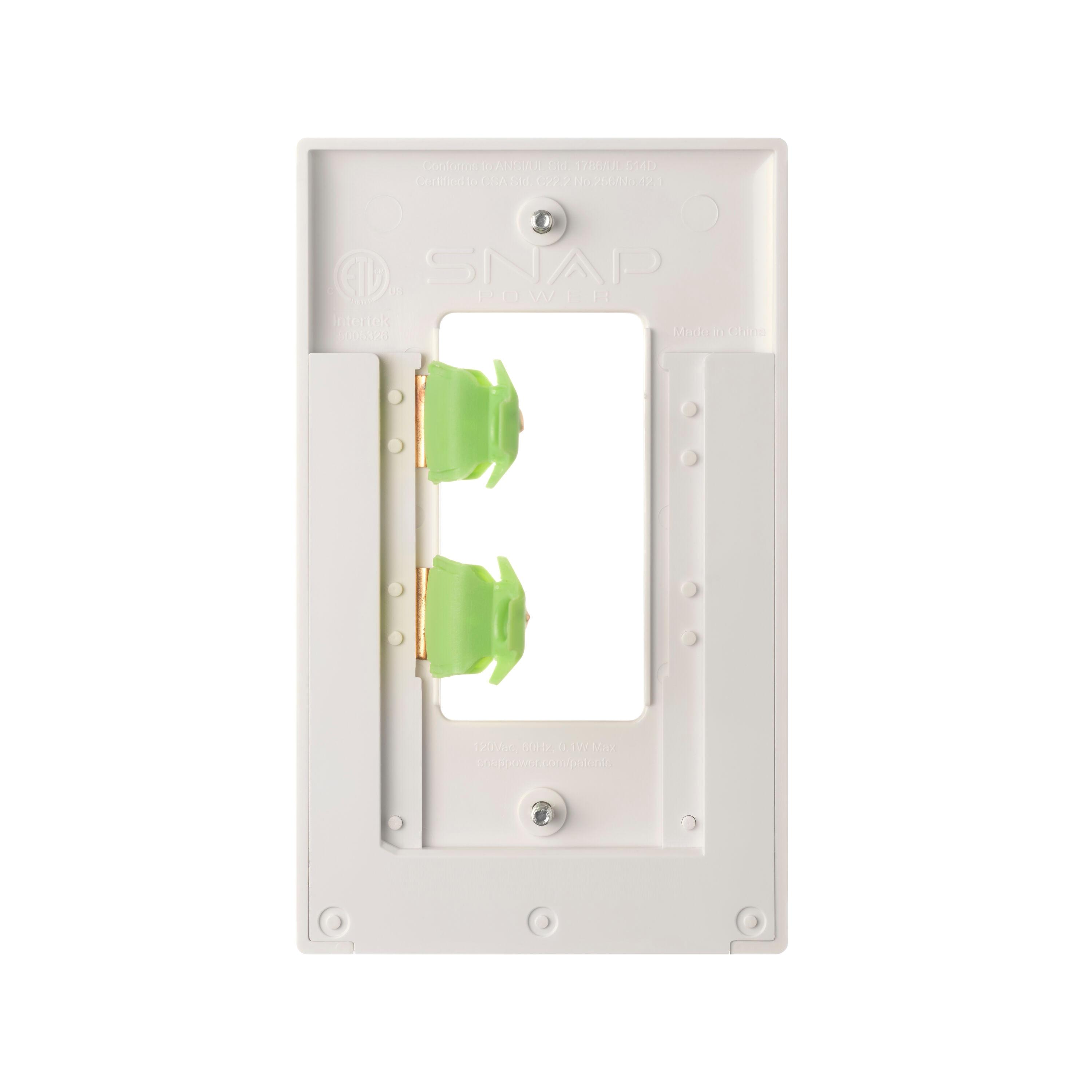 Single - SnapPower SwitchLight - LED Night Light - for Single-Pole Light Switches - Light Switch Plate with LED Night Lights - Adjust Brightness - Auto On/Off Sensor - (Rocker, White)