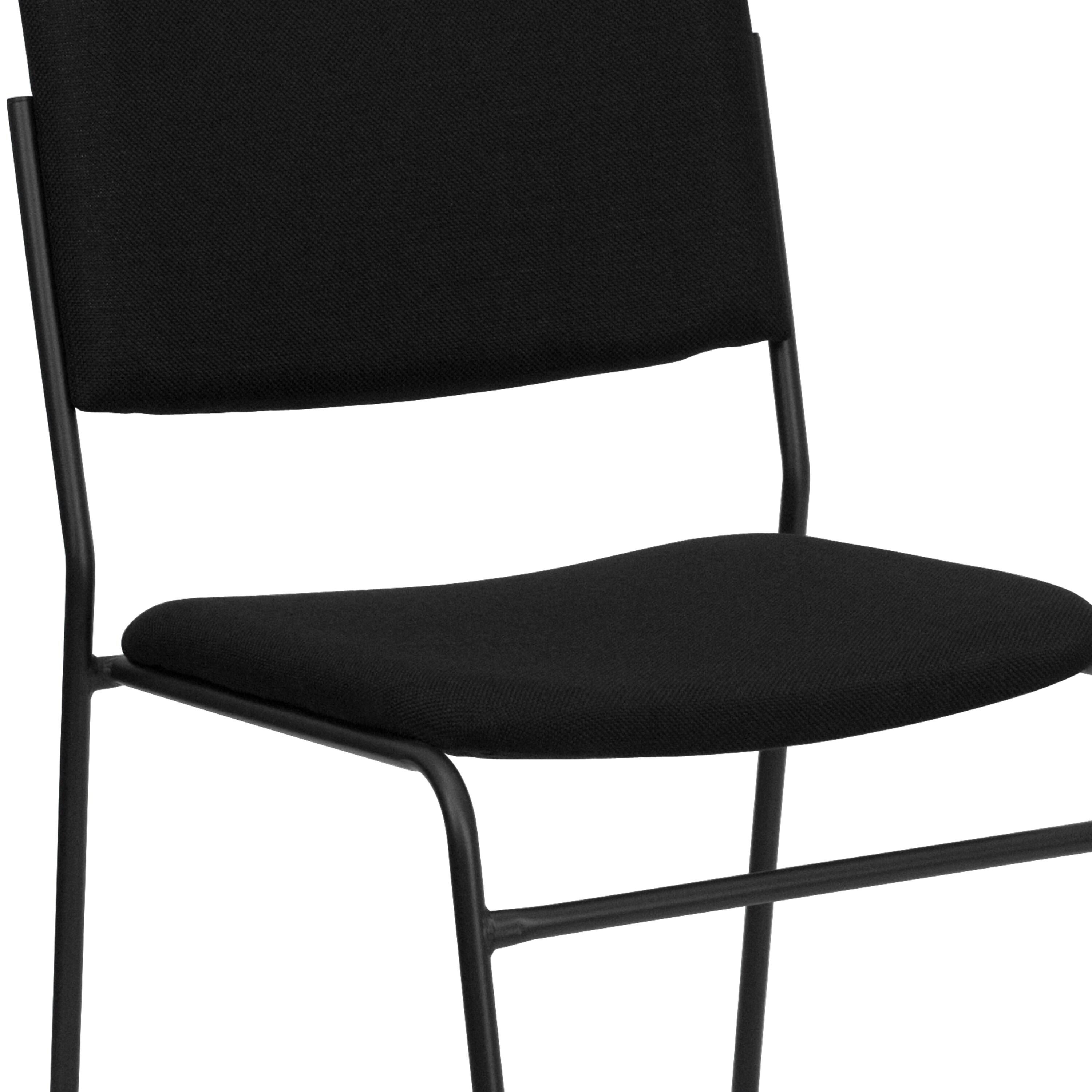 Flash Furniture HERCULES Series 500 lb. Capacity High Density Black Fabric Stacking Chair with Sled Base