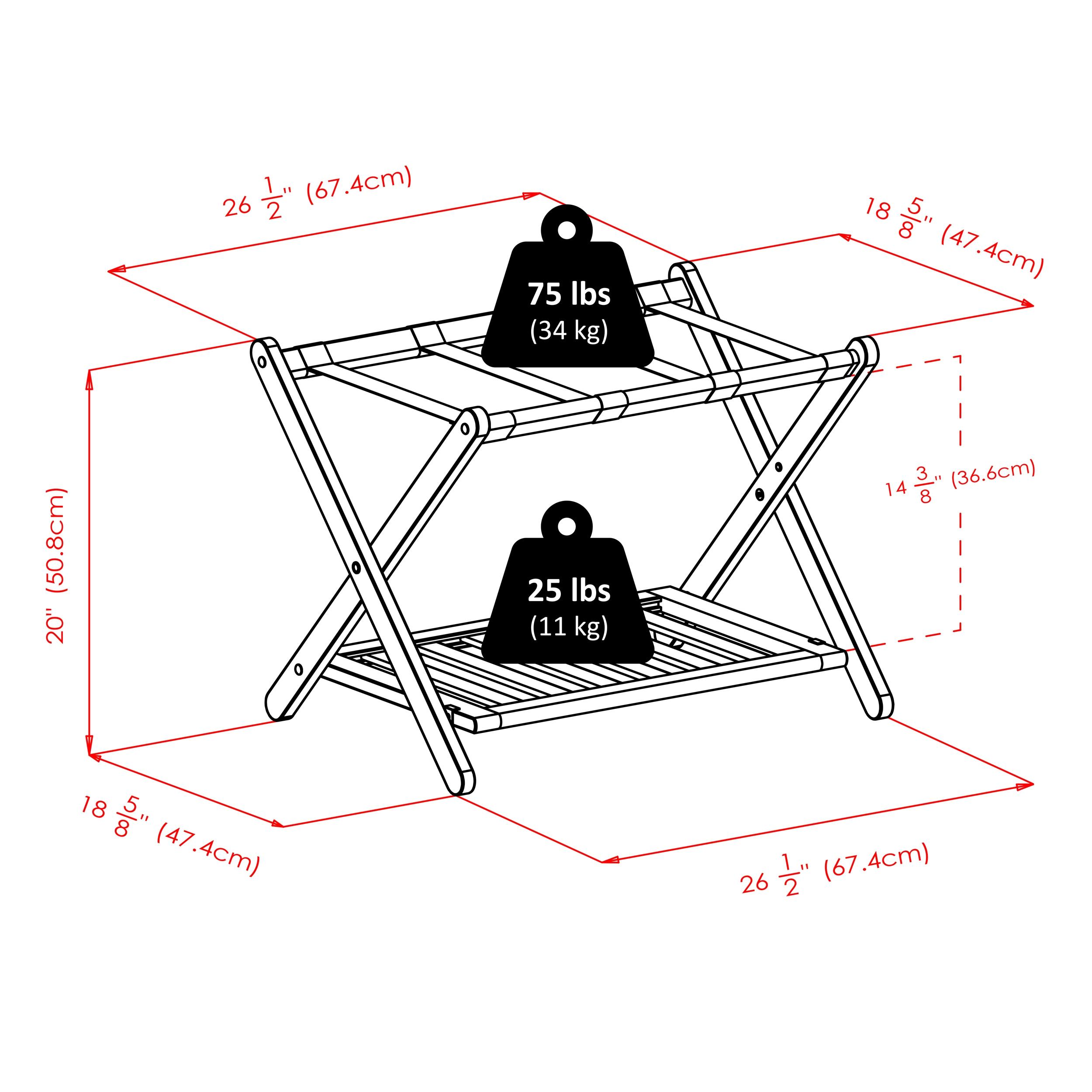 Folding Wood Luggage Rack