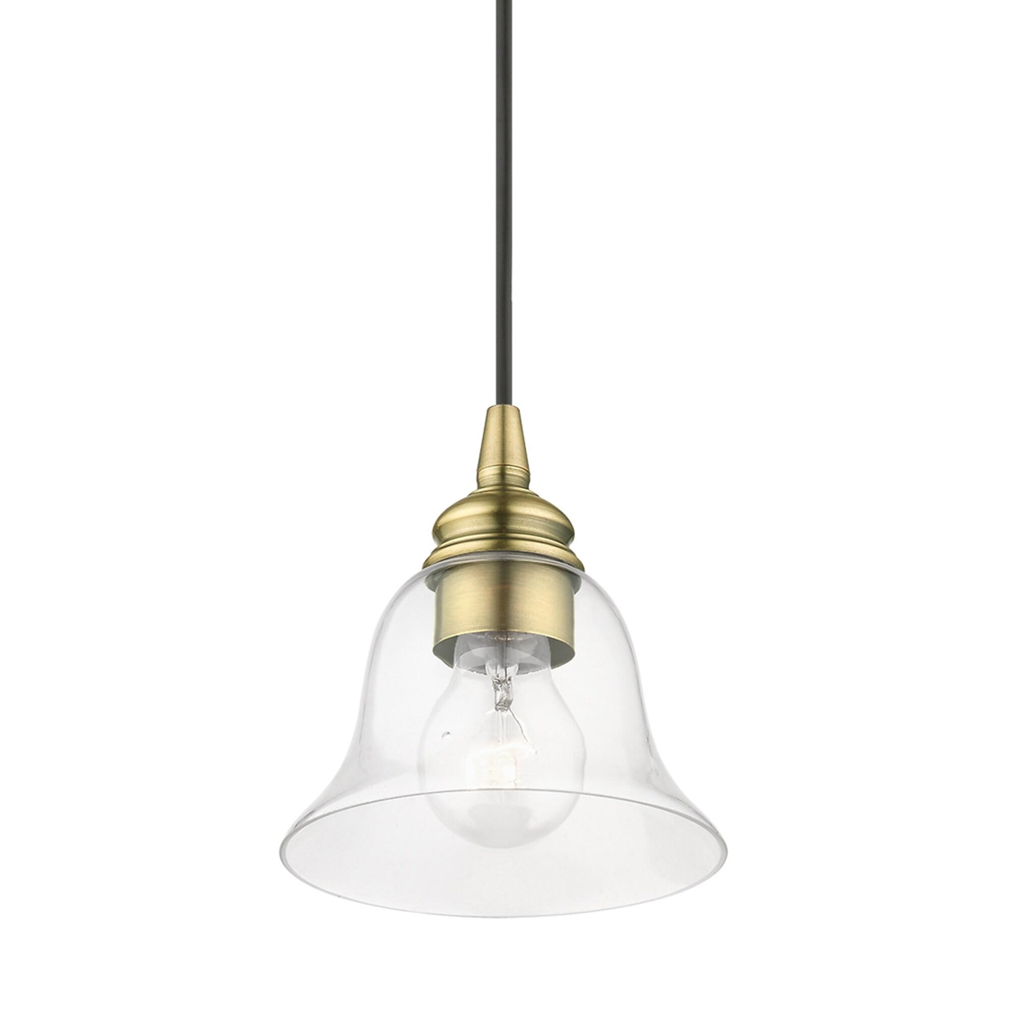 Livex Lighting Moreland 1 - Light Pendant in Antique Brass