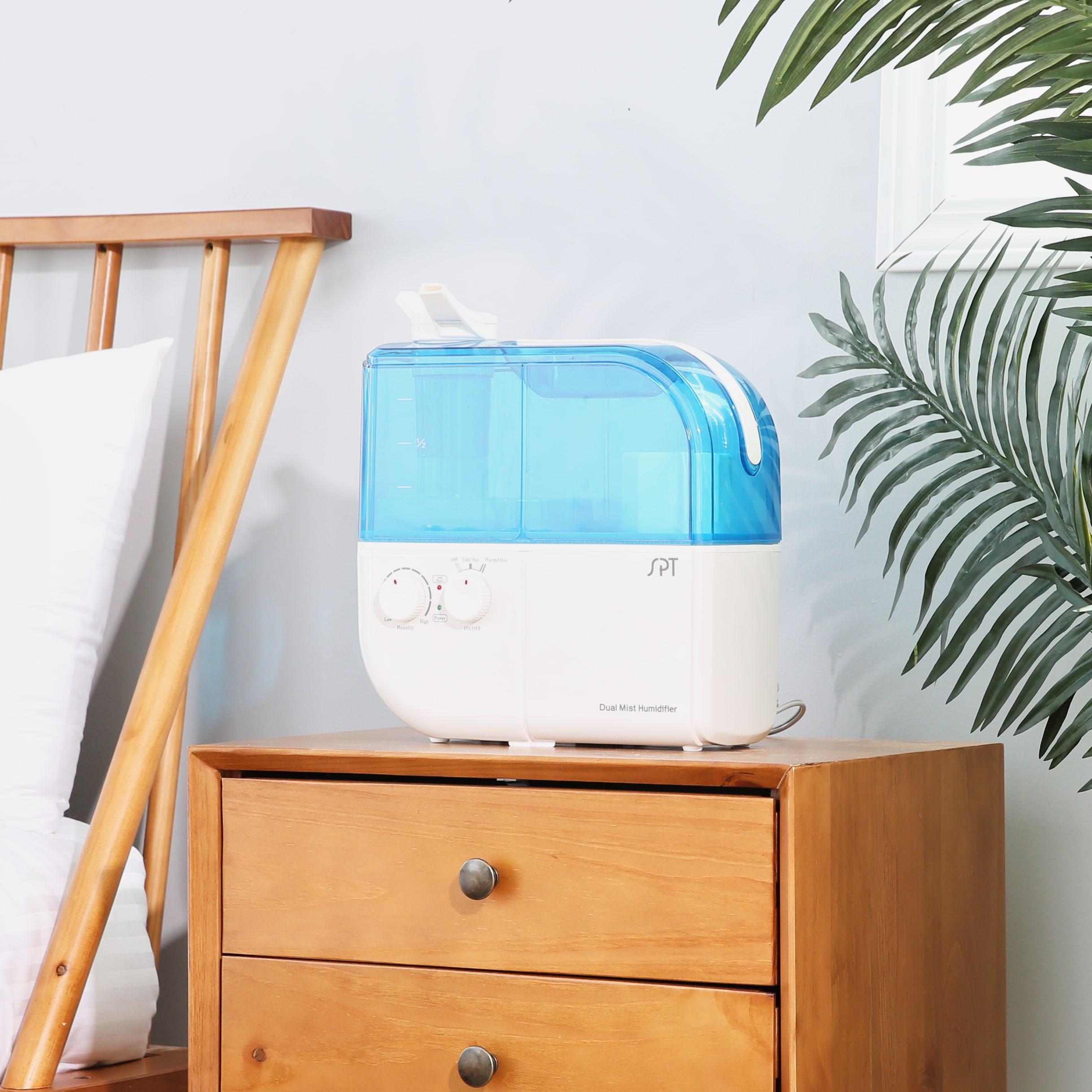 SPT Blue and White Dual Mist Humidifier with Automatic Shutoff