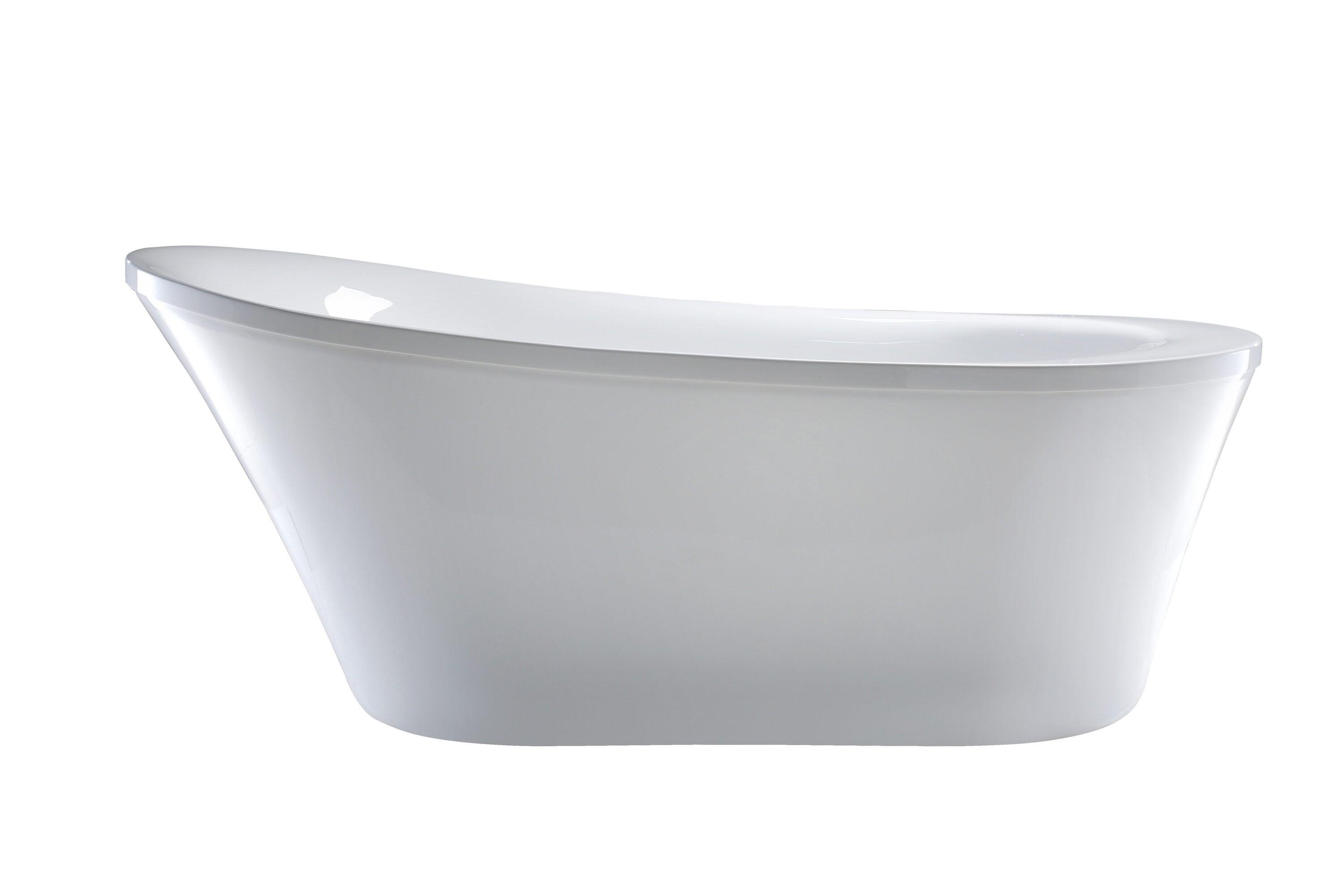 70" x 34" Freestanding Soaking Bathtub