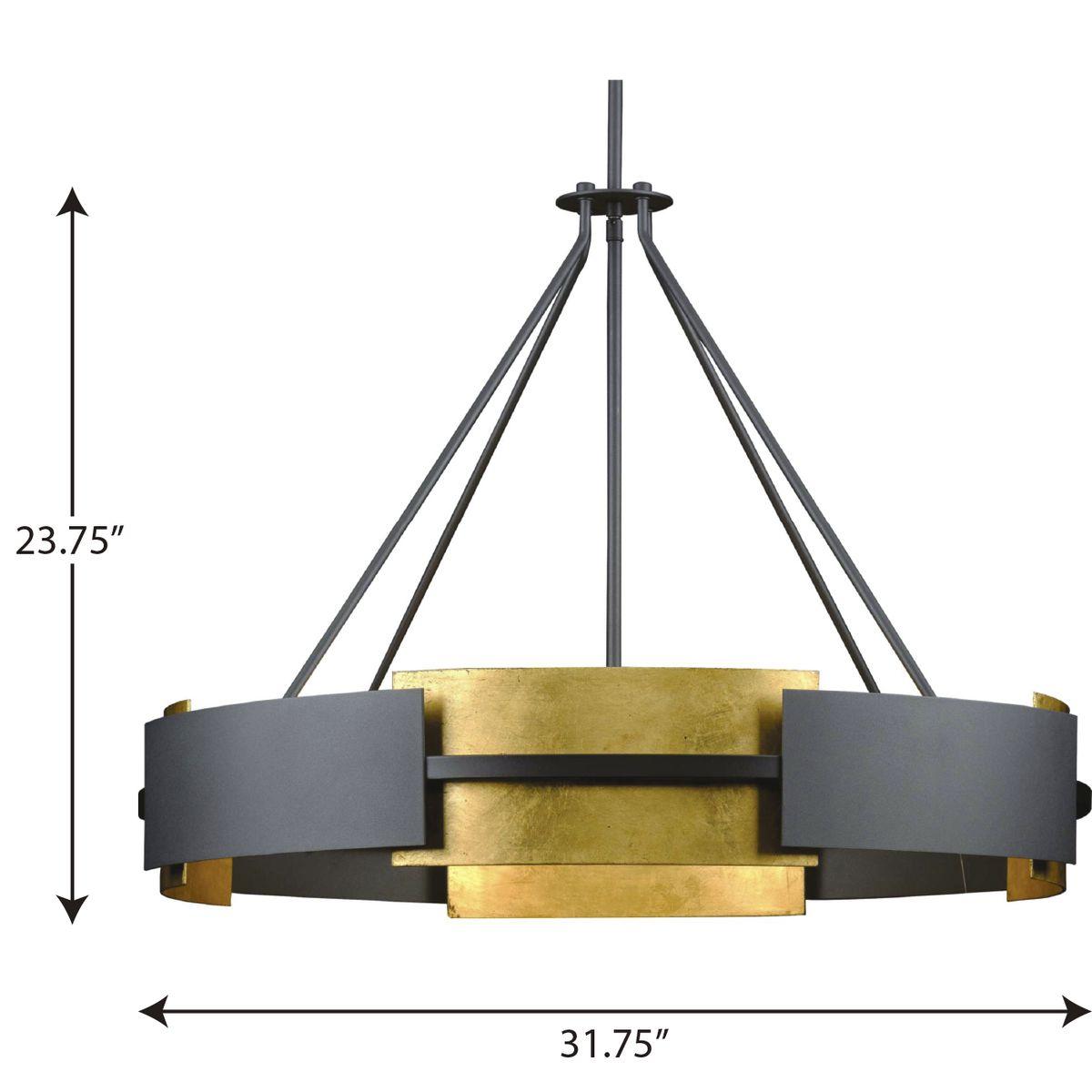 Progress Lighting P500331 Lowery 6 Light 32" Wide Ring Chandelier - Black