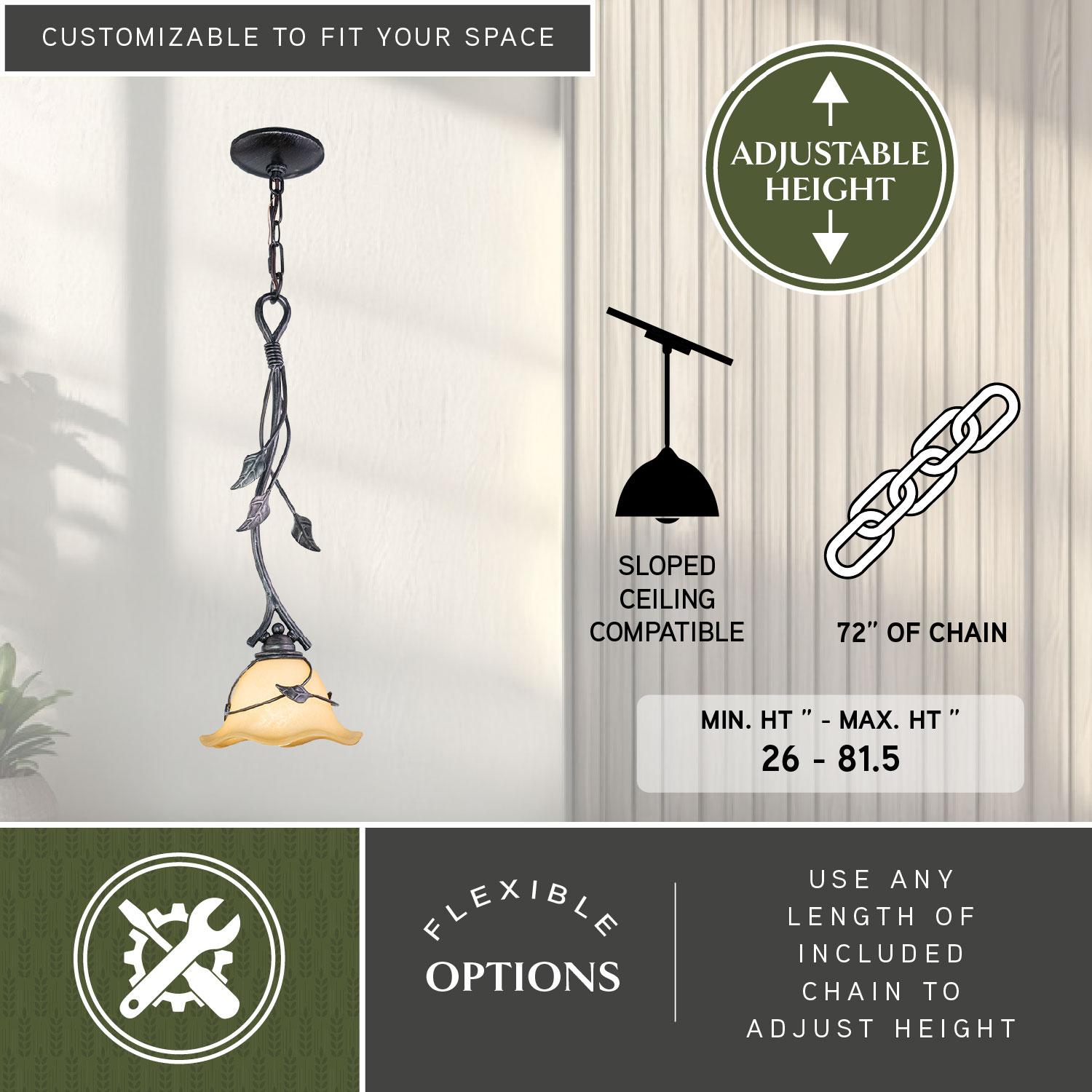 Vaxcel Vine 1 - Light Pendant in  Oil Shale