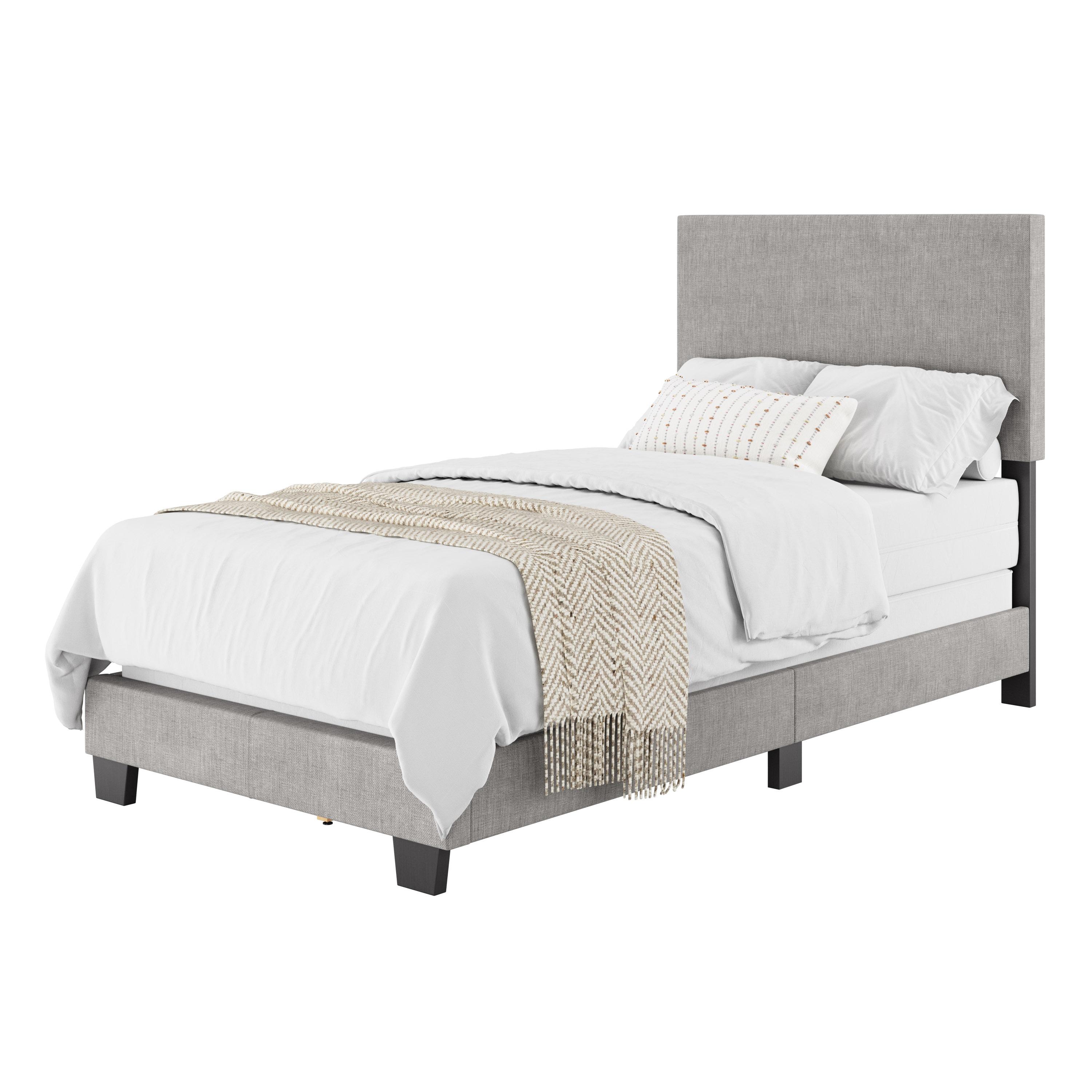 Twin Celeste Modern Upholstered Bed Light Gray - CorLiving
