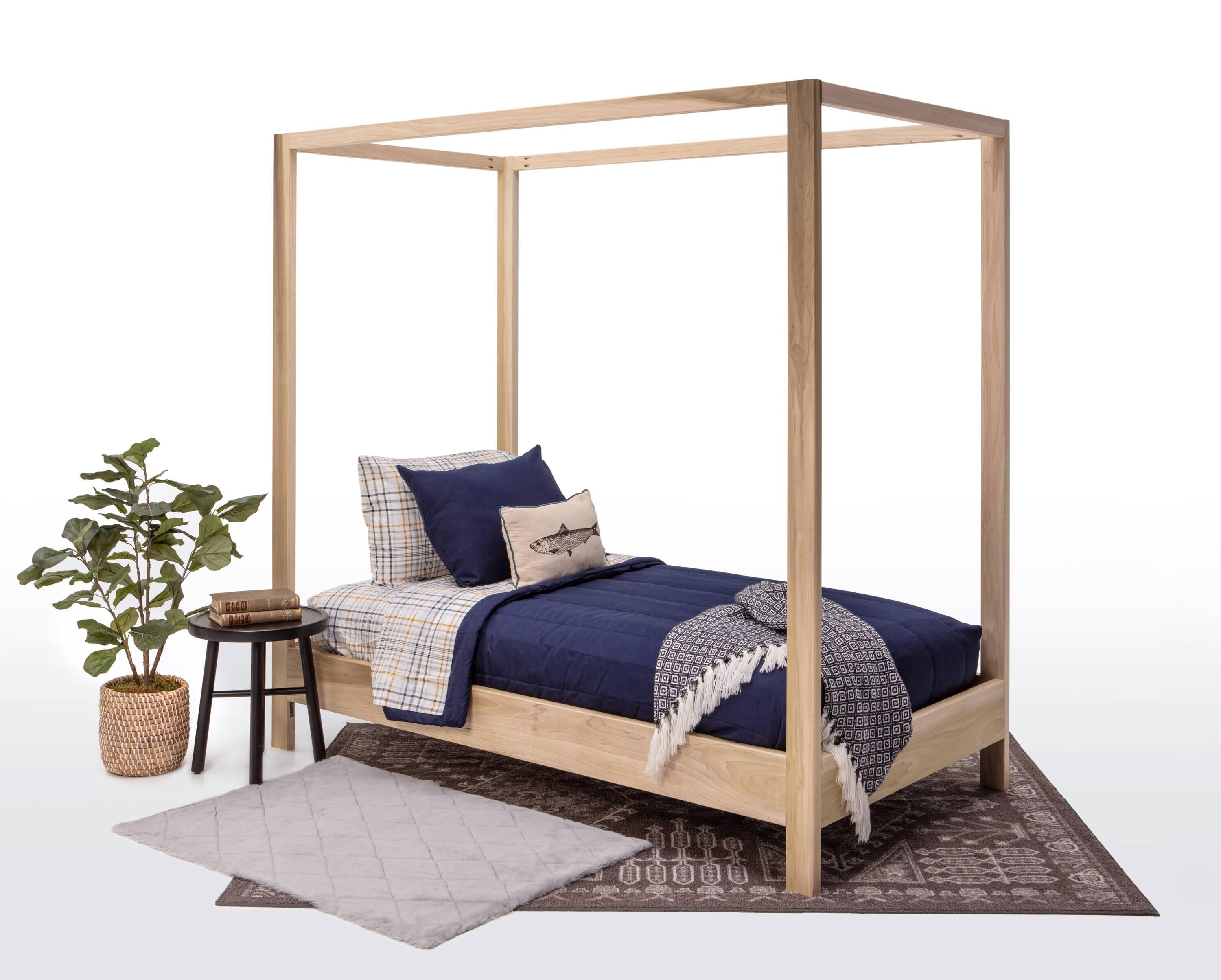 American Furniture Classics Twin Size Canopy Bed with Raised Platform