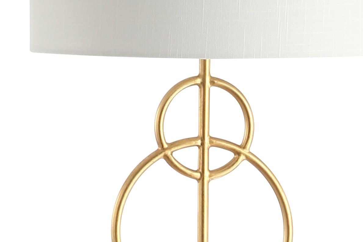 JONATHAN Y JYL1097A Haines 60" Modern Circle Marble/Metal LED Floor Lamp, Classic, Glam, Transitional for living room, dinning room, bedroom, office Bulb Included, Gold