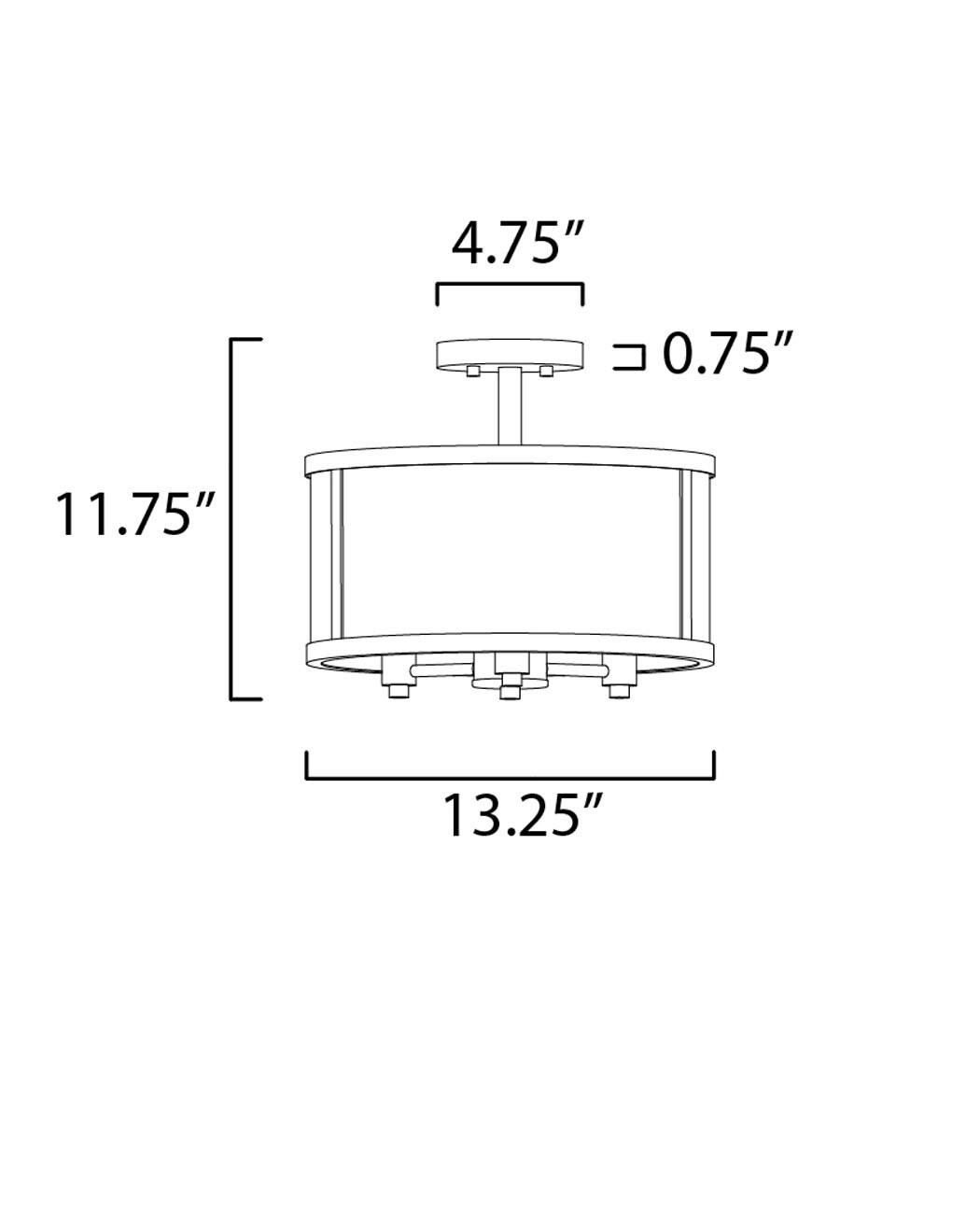 Maxim Lighting - Sentinel - 3 Light Semi-Flush Mount-11.75 Inches Tall and 13.25