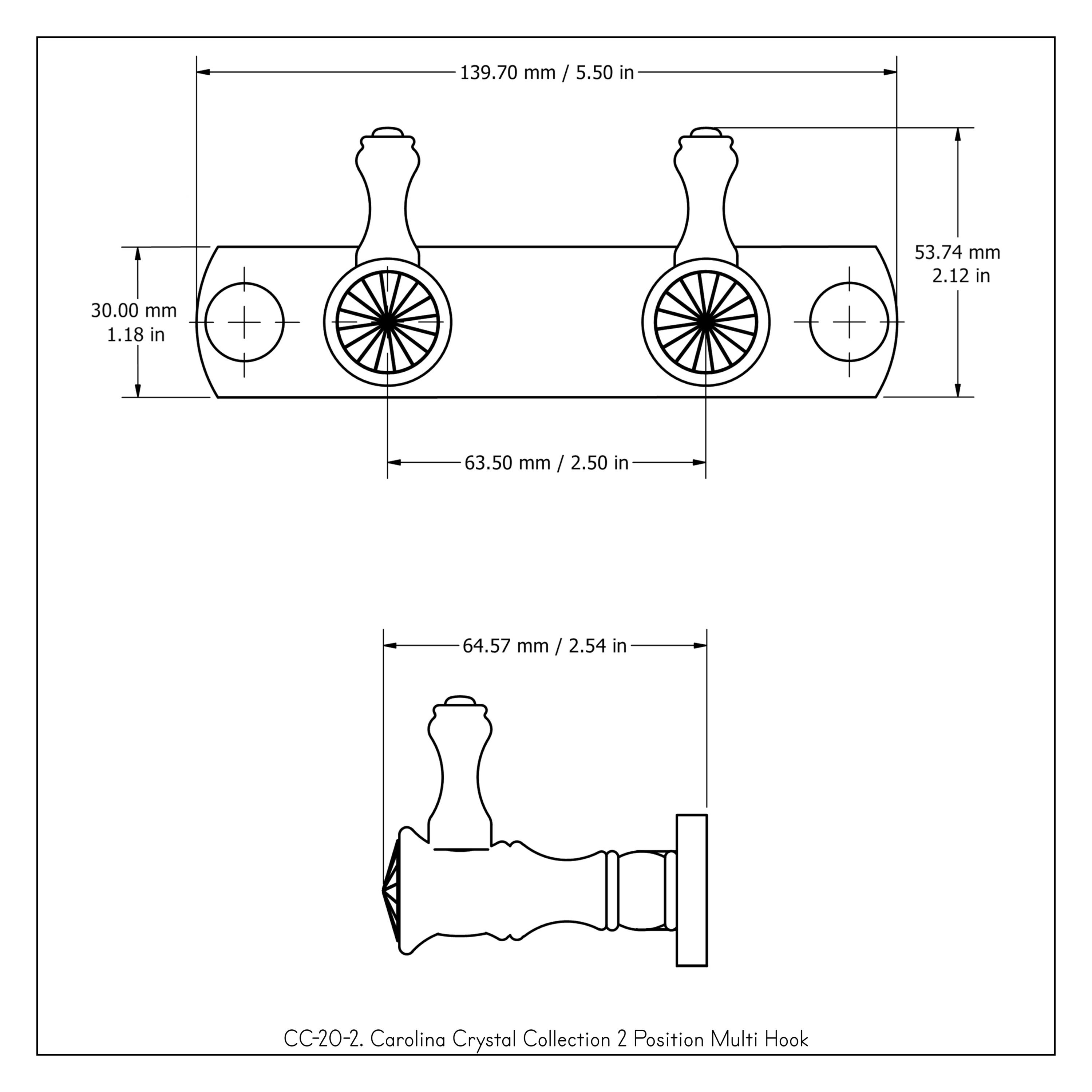 Gavin Crystal Wall Mounted Hook Rack