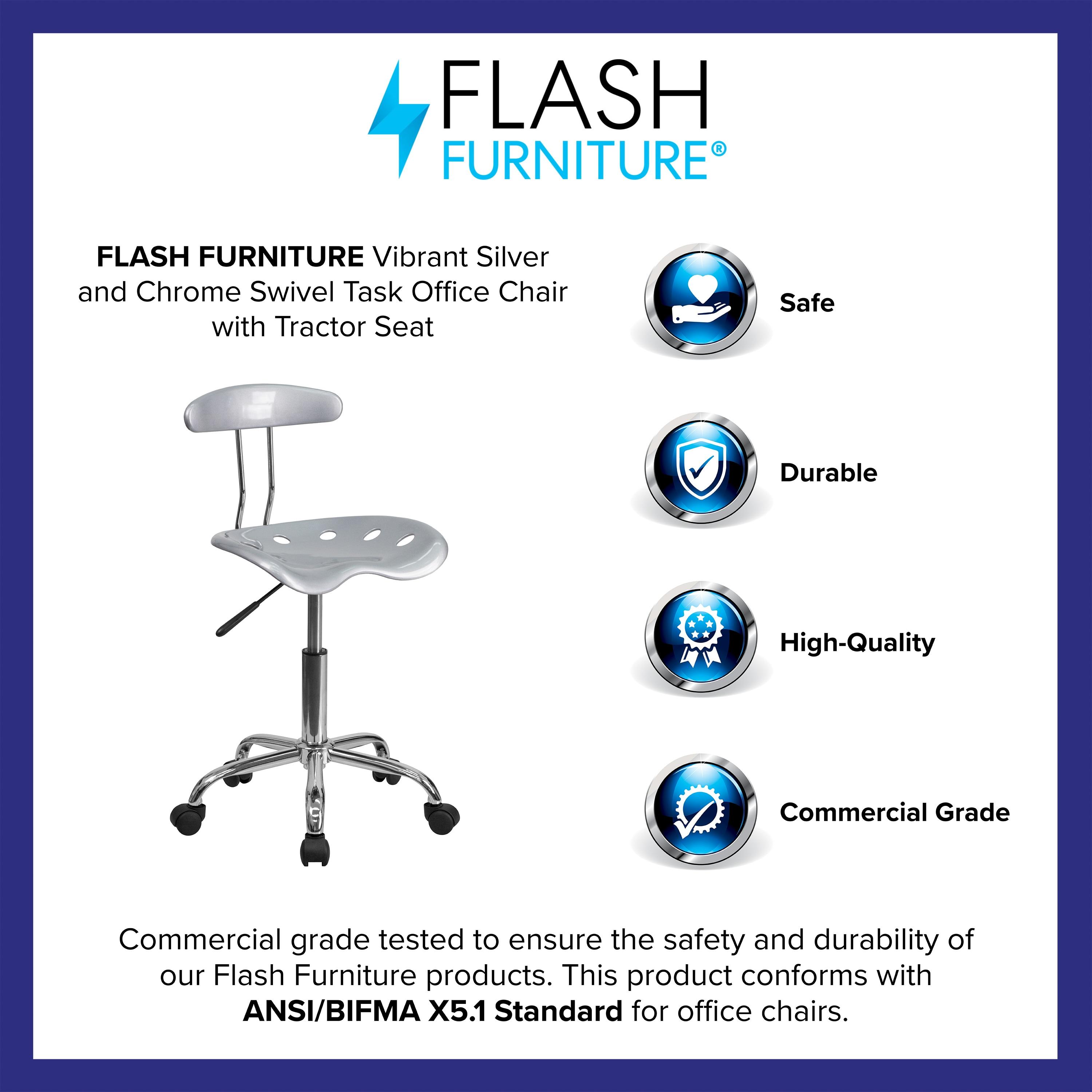 Flash Furniture Bonavant Adjustable Swivel Chair for Desk and Office with Tractor Seat