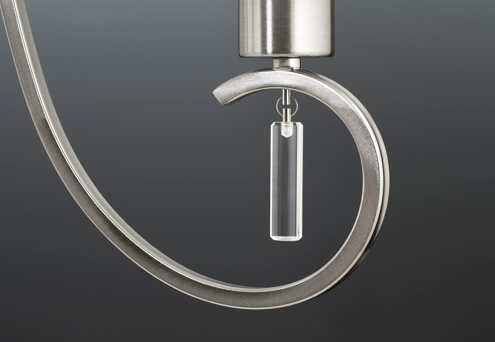 Progress Lighting, Invite Collection, 9-Light, Two-Tier Chandelier, Brushed Nickel, Translucent Sheer Mylar Shade