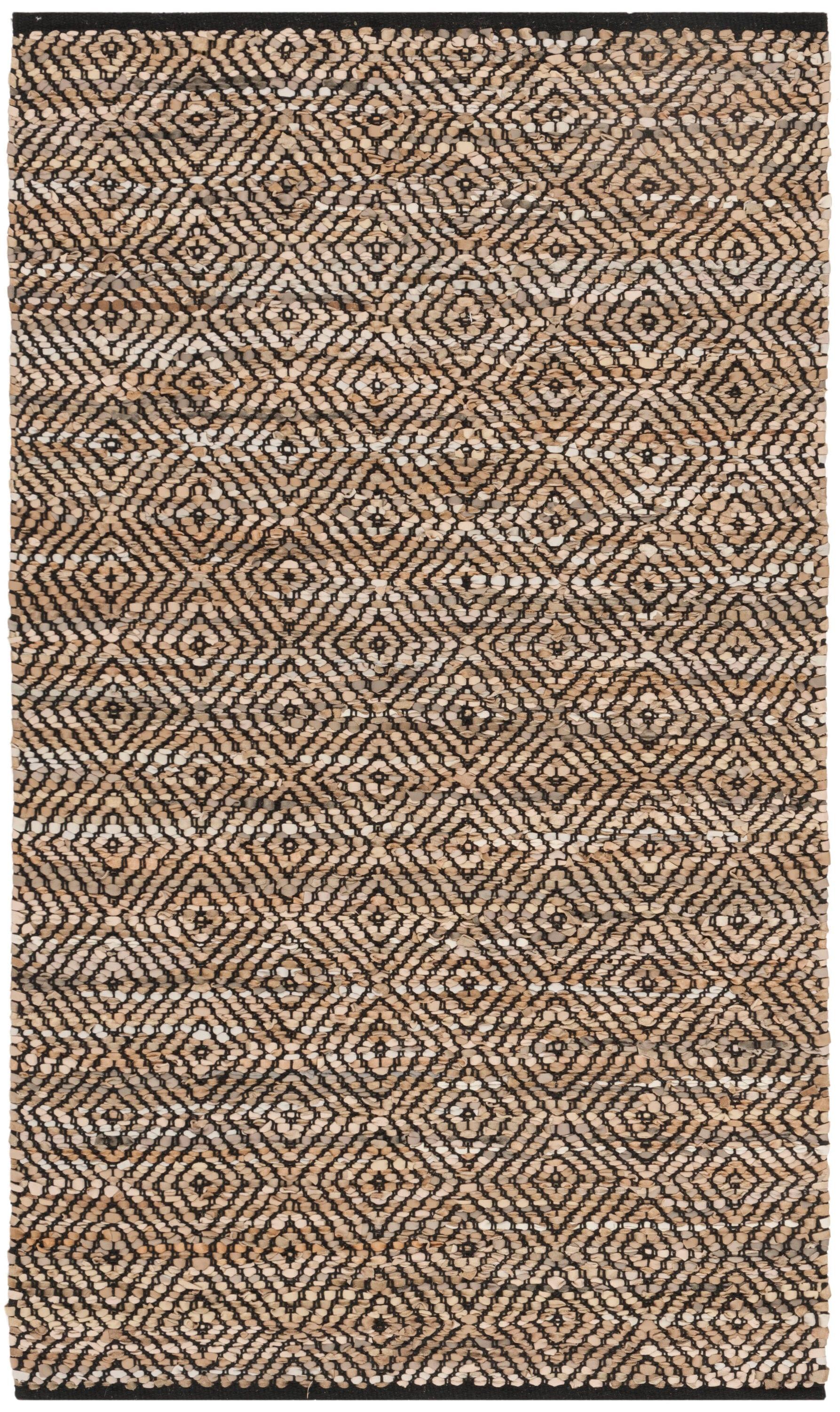 Vintage Leather VTL102 Hand Woven Indoor Area Rug - Beige - 4'x6' - Safavieh.