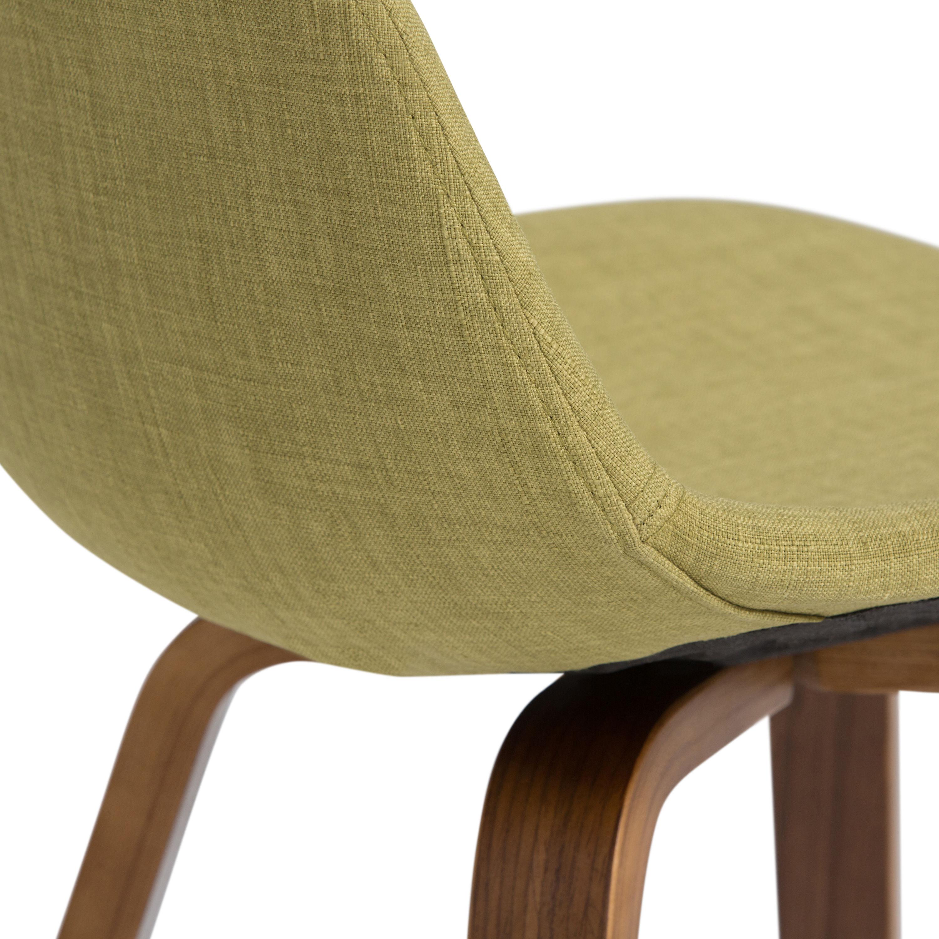 Simpli Home Randolph Mid Century Modern 28 inch Bentwood Counter/ Bar Height Stool (Set of 2) in Acid Green Linen Look Fabric