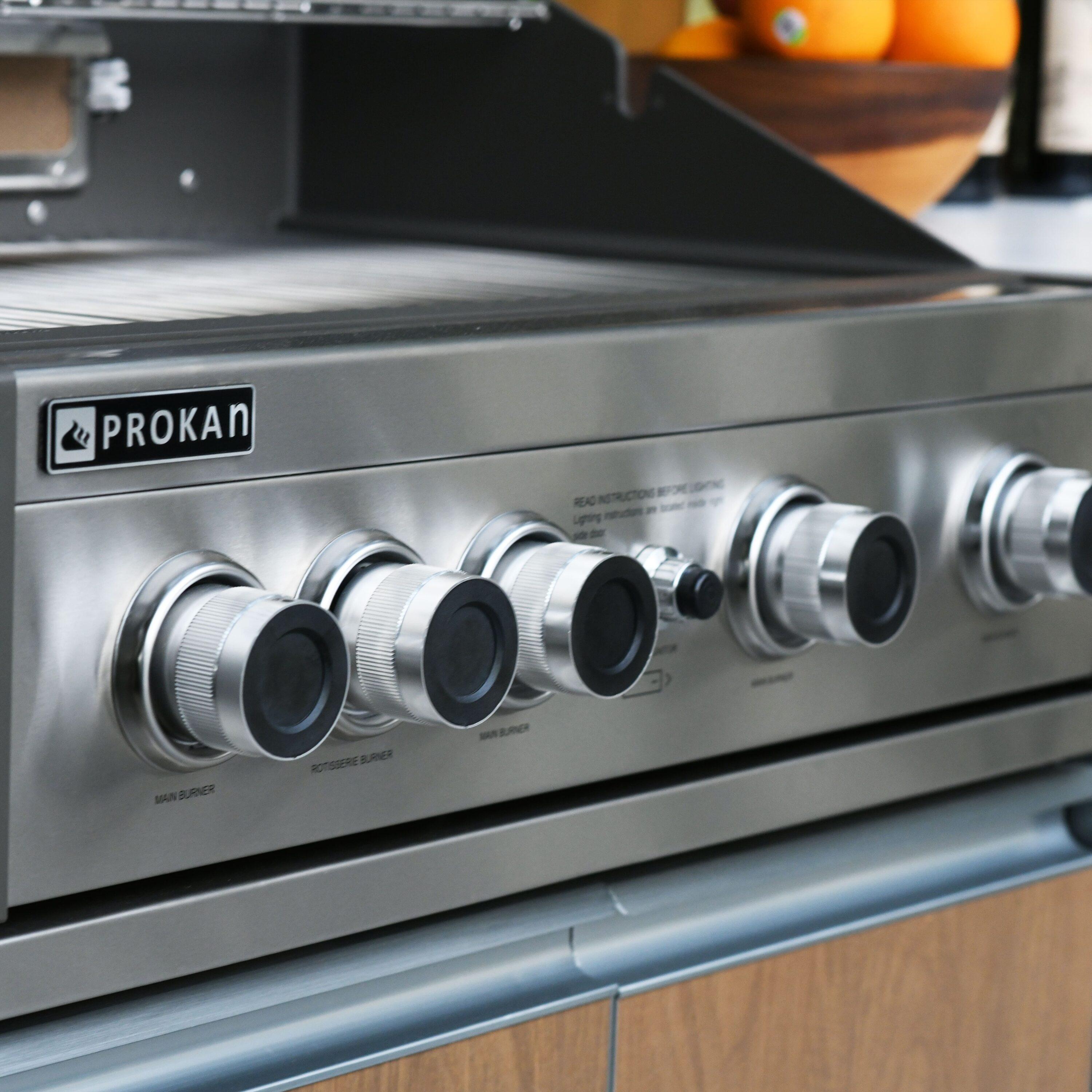 Prokan Bespoke 94" 5B - 3 Modular Outdoor Kitchen In Wood Pattern Panels