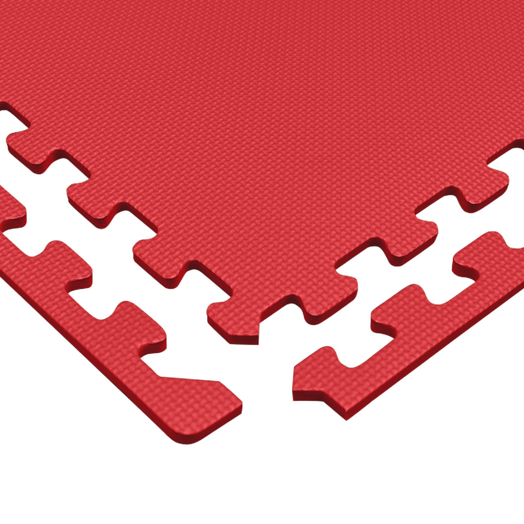 We Sell Mats 3/8 Inch Thick Multipurpose Exercise Floor Mat with EVA Foam, Interlocking Tiles, Anti-Fatigue for Home, or Gym, 24 in x 24