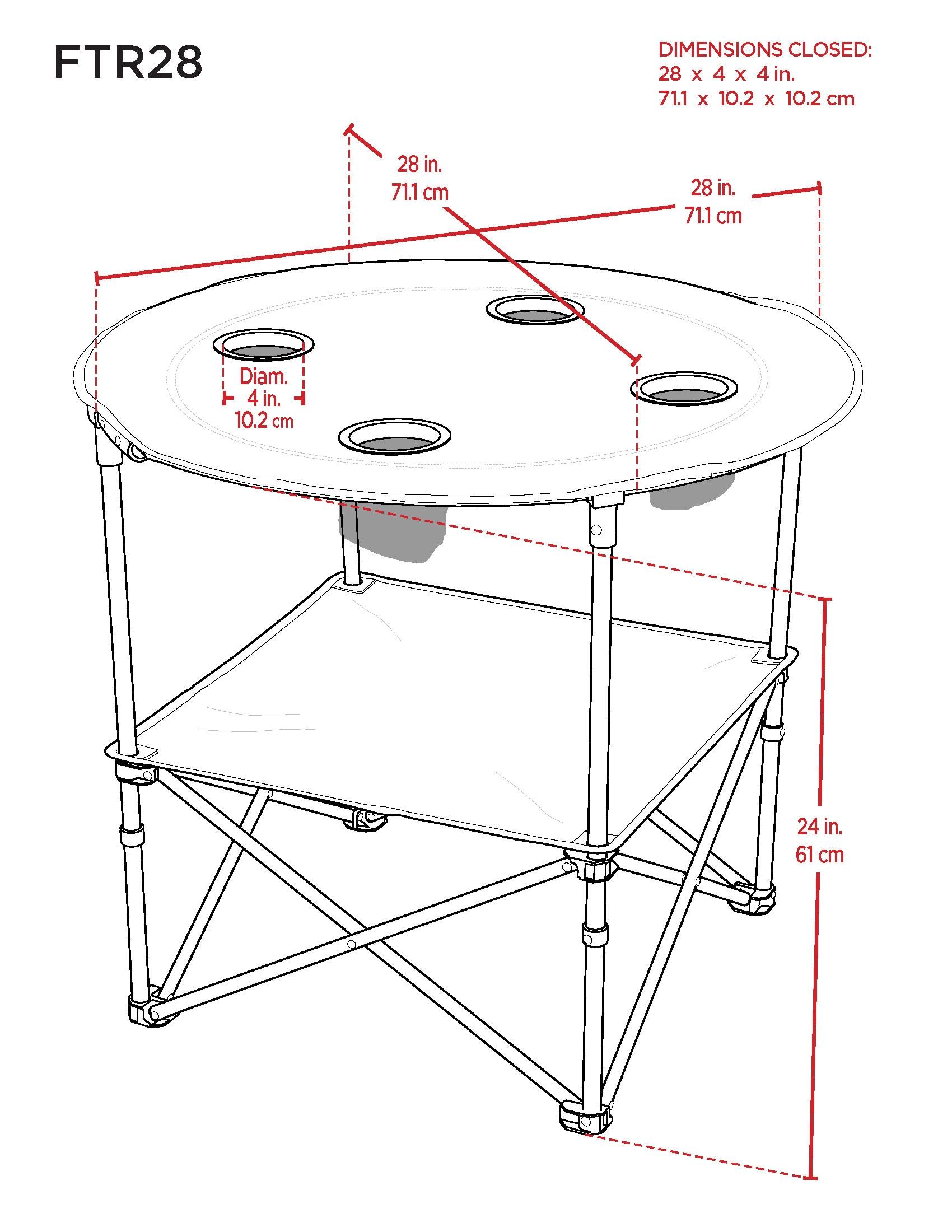 28'' Circular Portable Folding Table