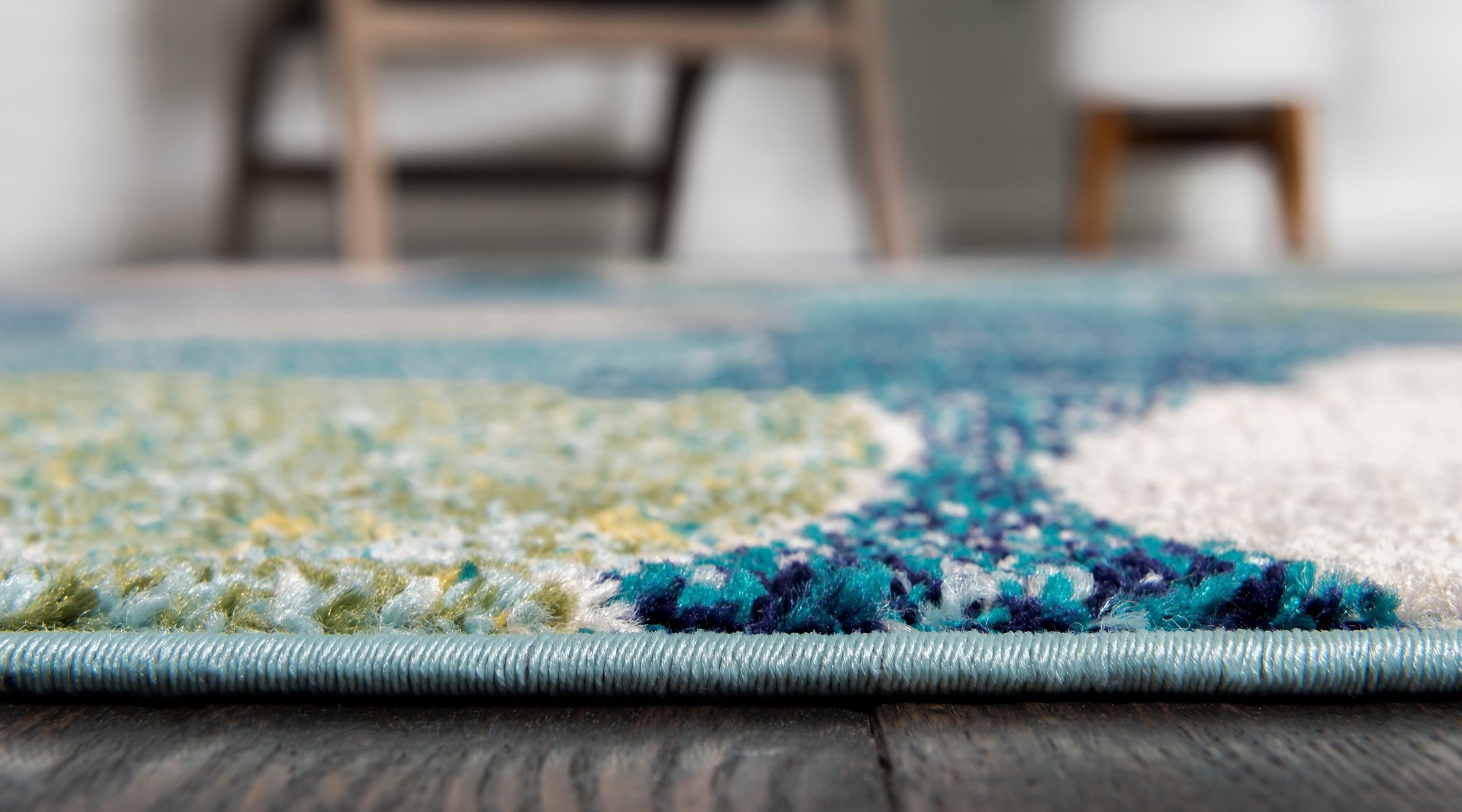 Unique Loom 4' 1 x 6' 1 Navy Blue Chromatic Seaside Area Rug