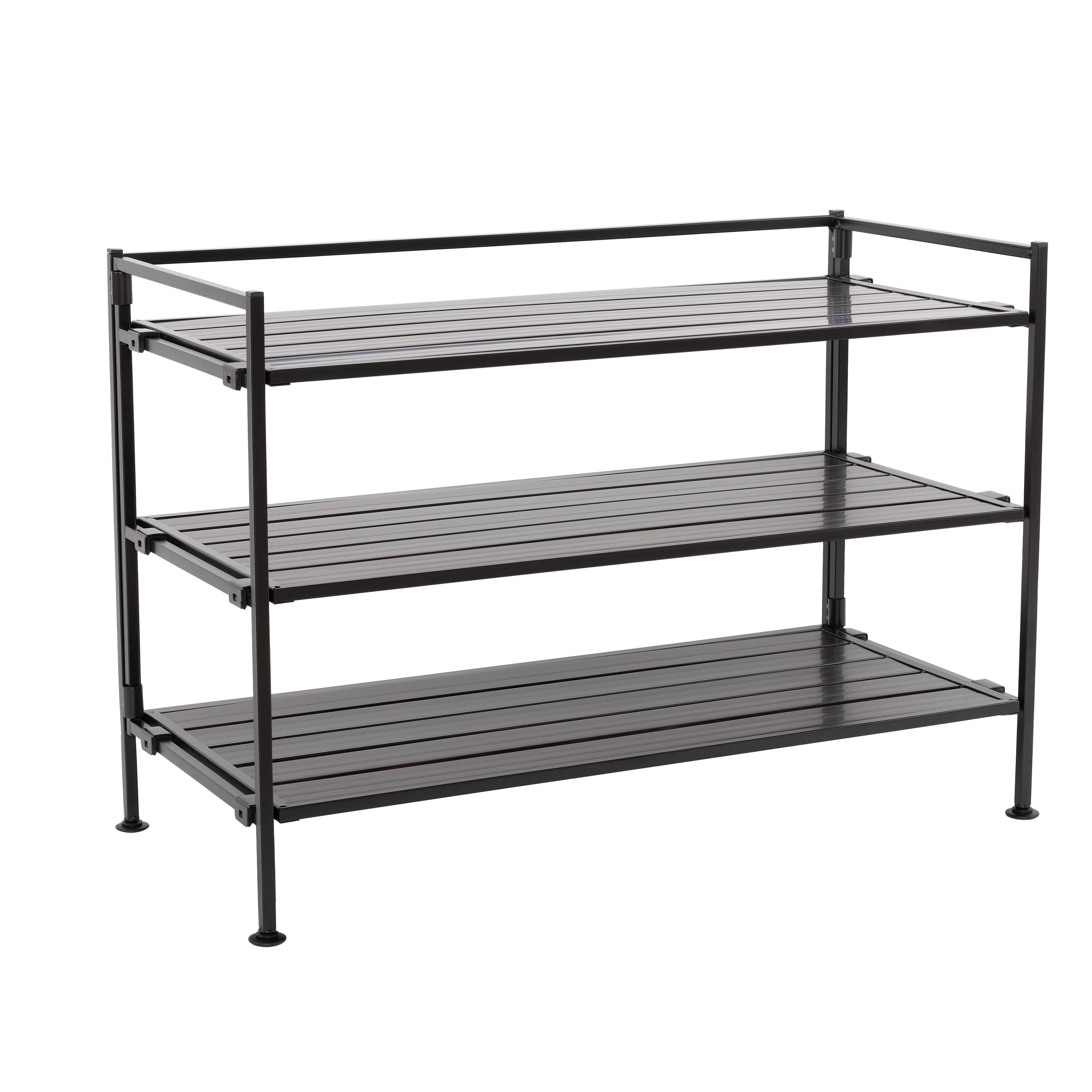 3-Tier (12 Pair) Stackable Resin Shoe Storage Rack