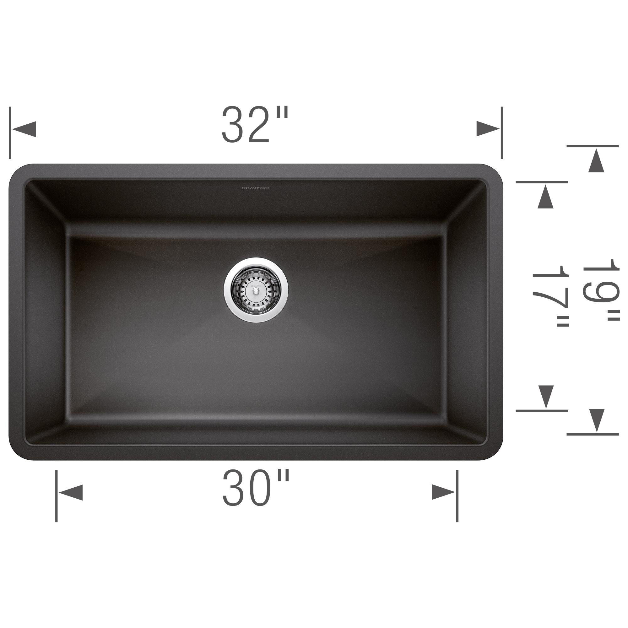 Precis SILGRANIT 32" L X 19" W Super Single Undermount Kitchen SInk