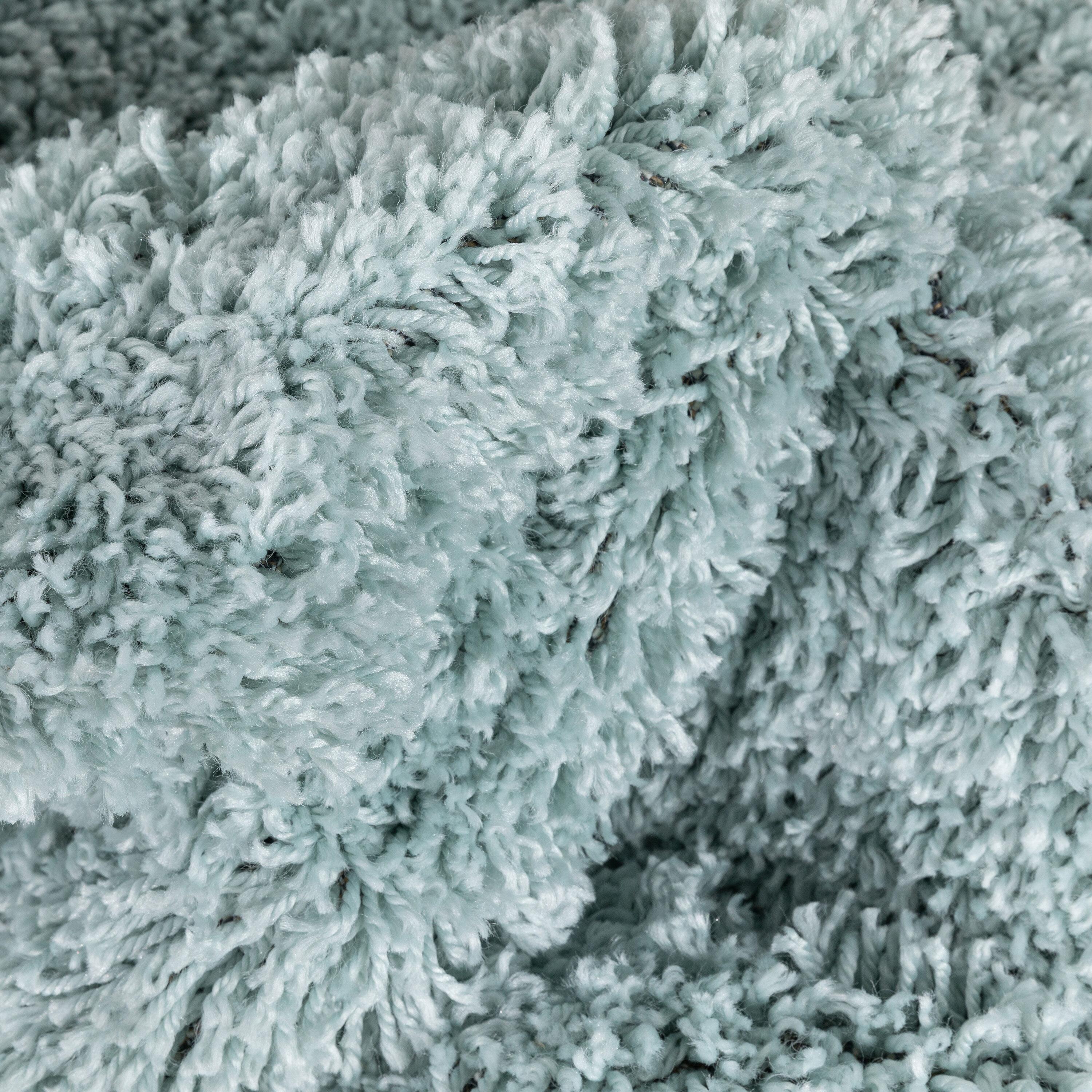 Papastamelos Basics Emerson Plain Textured Seafoam Green Shag Area Rug