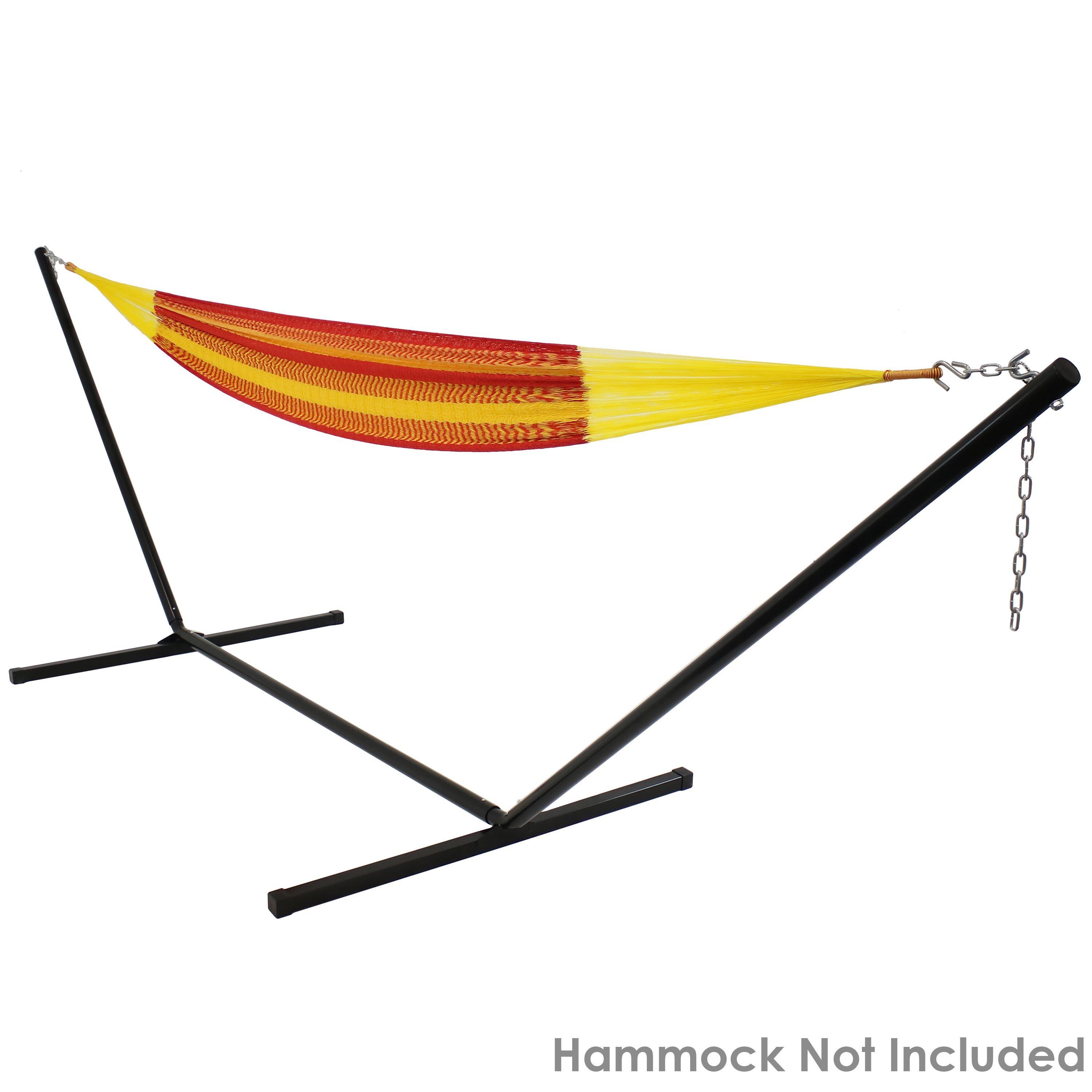 Sunnydaze Large 2-Person Hammock Stand with Heavy-Duty Steel Beam Construction - 400-lb Weight Capacity/15' Stand - Black
