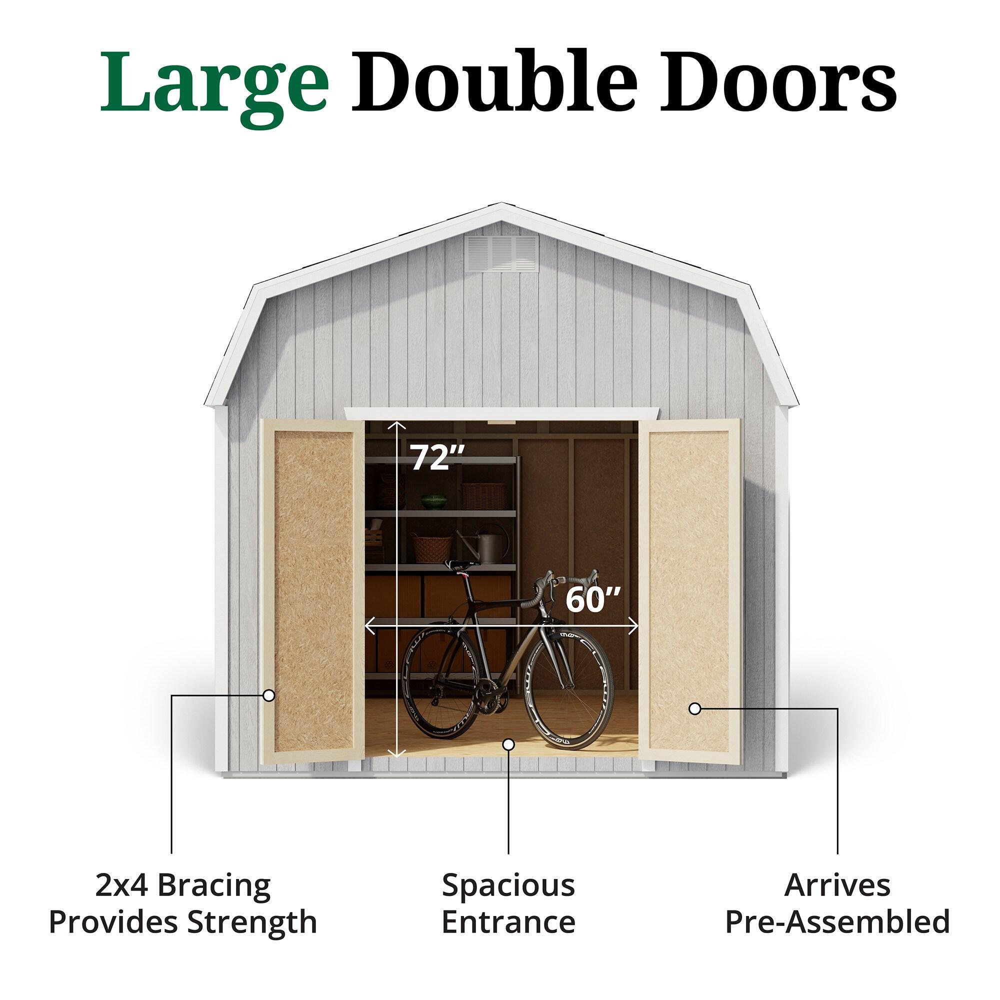 Little Cottage Co. Classic Gambrel Outdoor Wood Storage Barn with 6 ft. Sidewalls