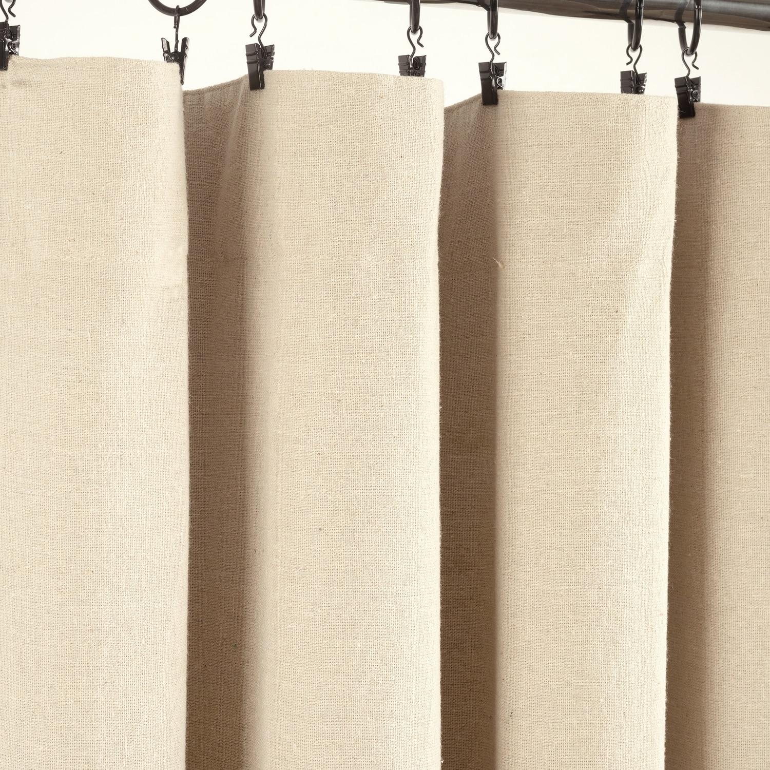 Linen Button Cotton Blend Blackout Curtain Panel