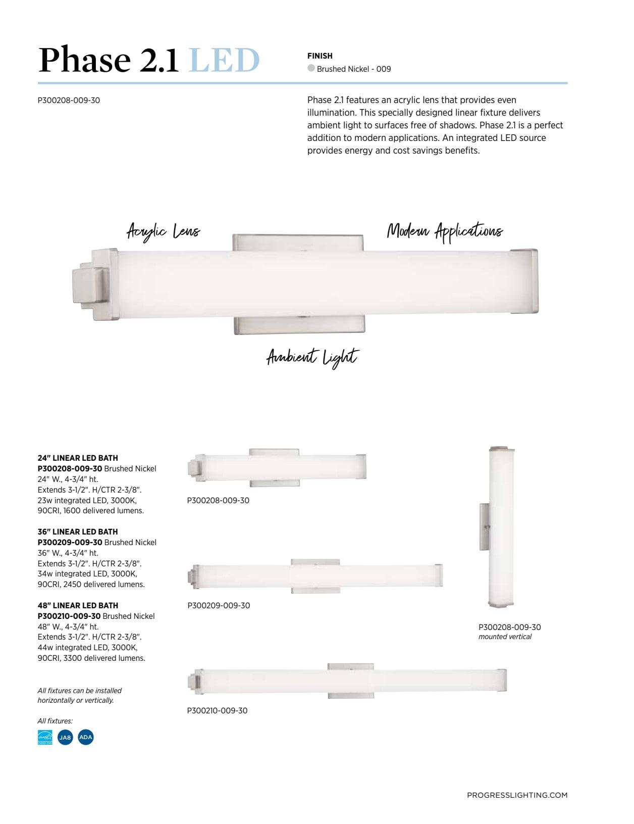 P300209-009-30-Progress Lighting-Phase 2.1 LED - 1 Light in Modern style - 36 Inches wide by 4.75 Inches high