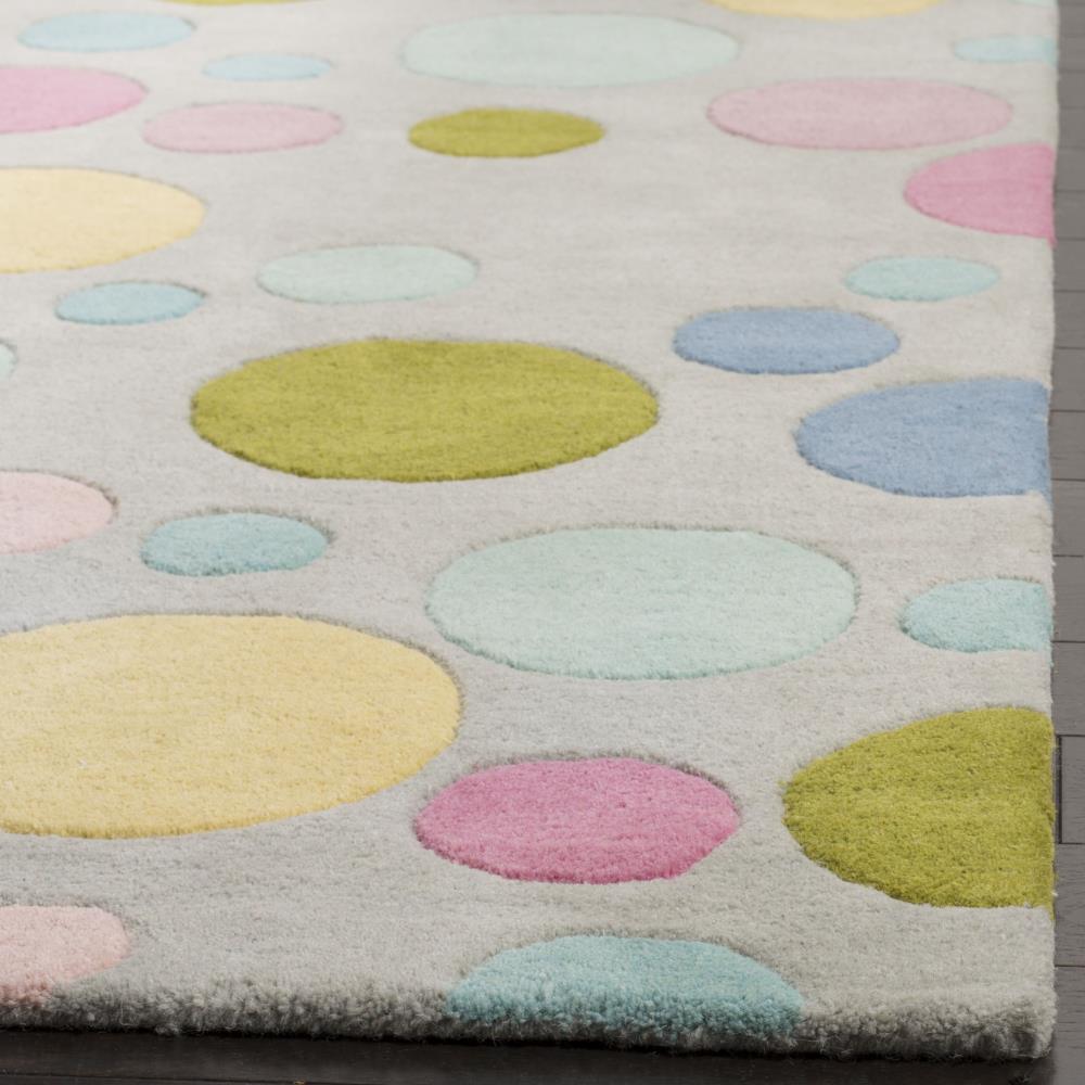 SAFAVIEH Soho Dots Polka Dots Wool Area Rug, Grey/Multi, 5' x 8'