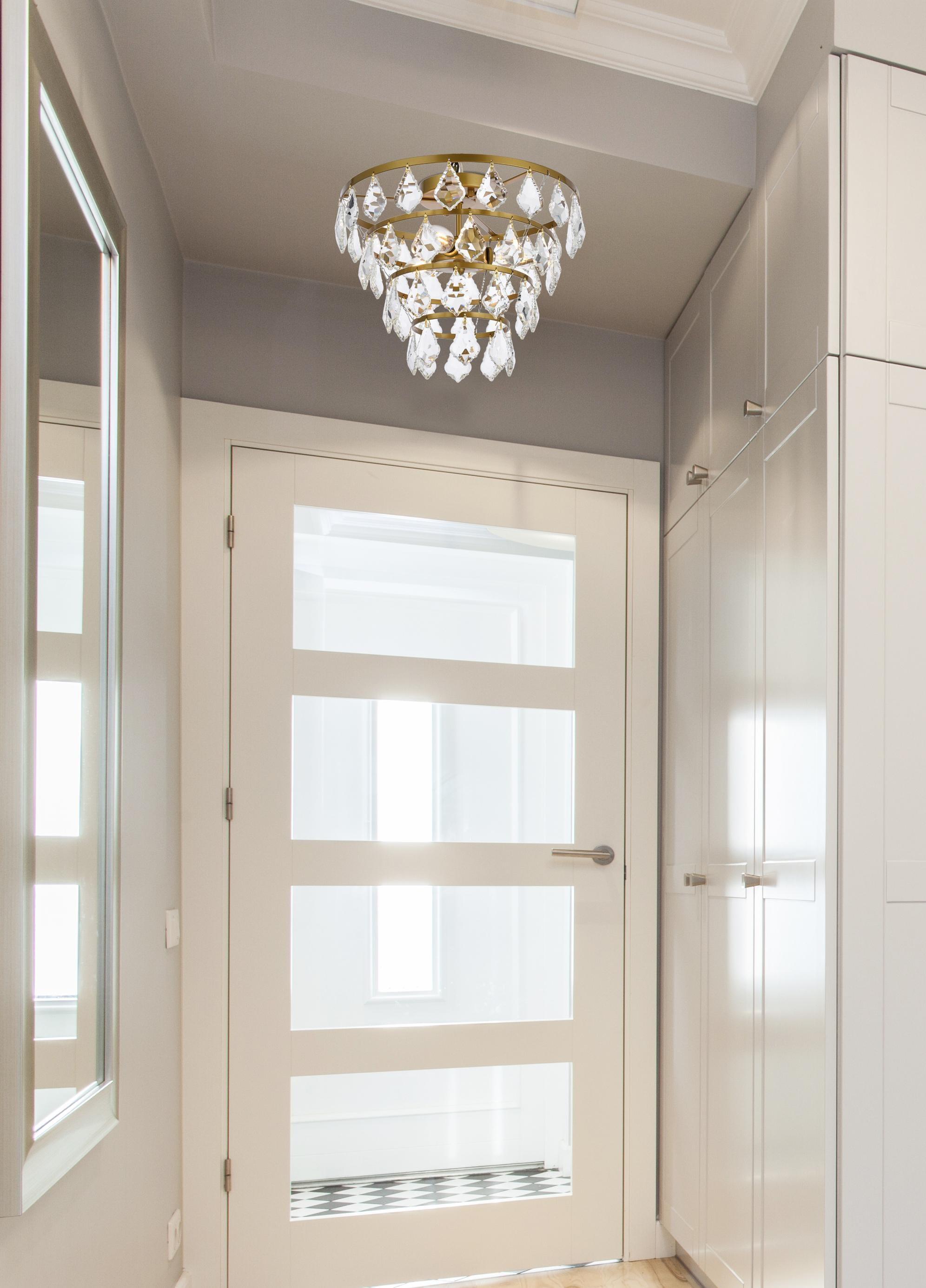 Elegant Lighting Ella 14 inch flush mount in brass