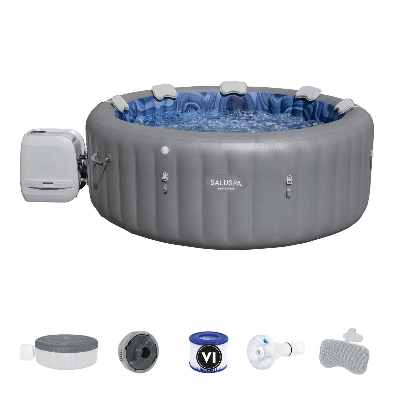 Bestway SaluSpa Canopy with Santorini Inflatable Hot Tub w/ Pump #P09120