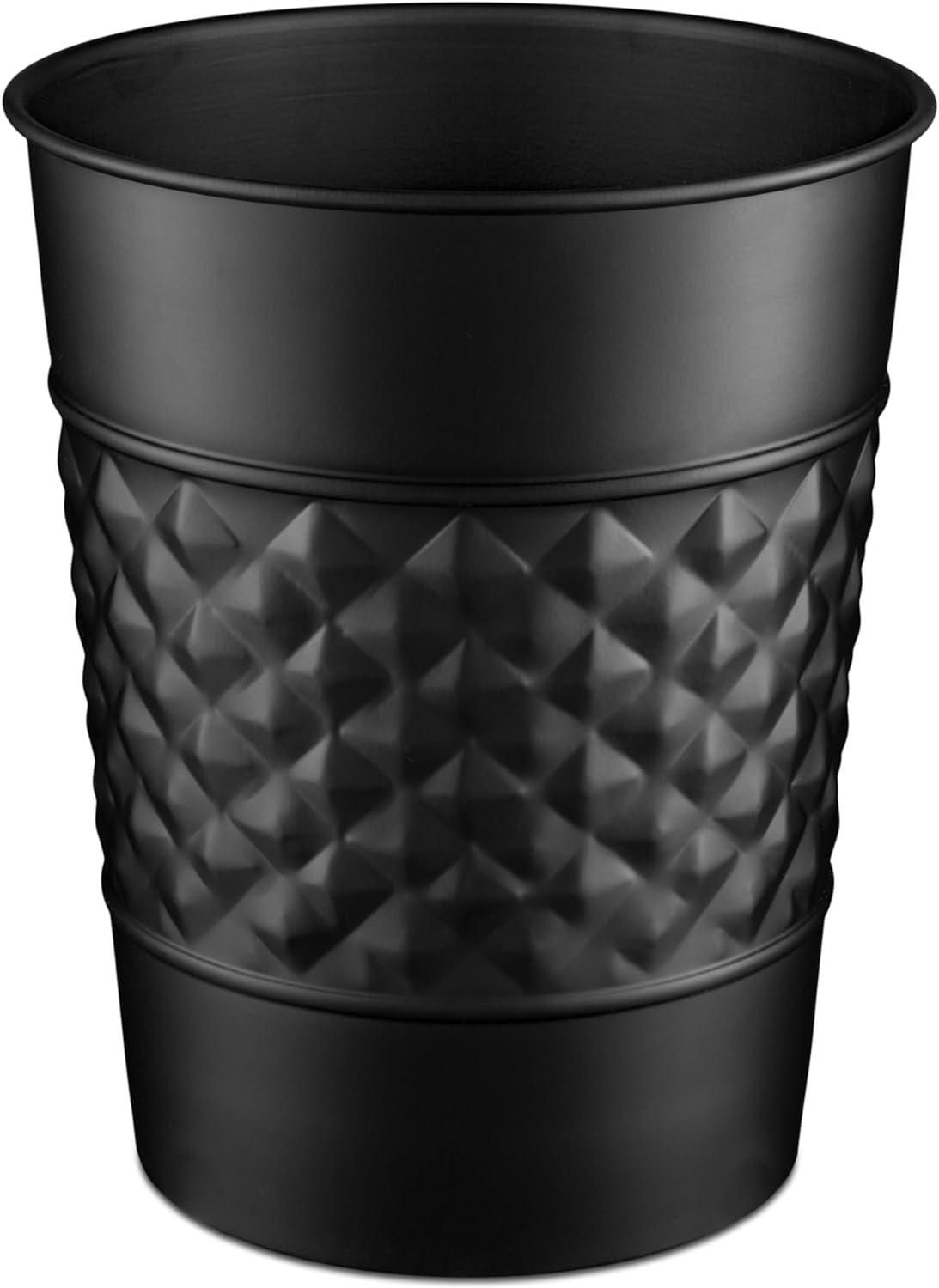 Monarch Abode Geometric Embossed Metal 1.7 Gallon Waste Basket