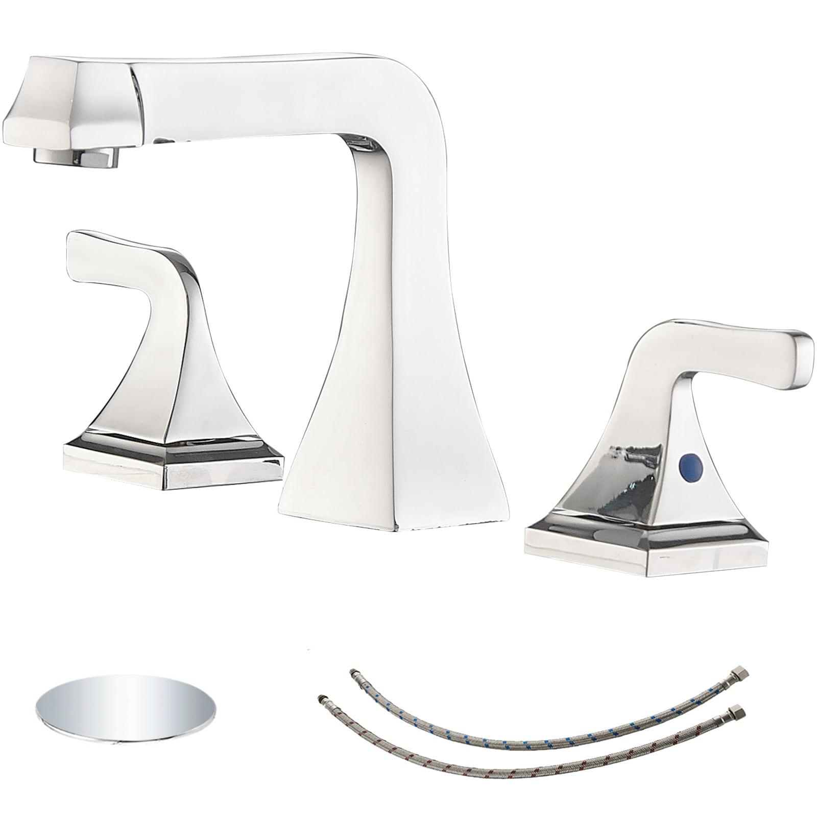 BWE 8 in. Widespread 2-Handle Bathroom Sink Faucet in Polished Chrome