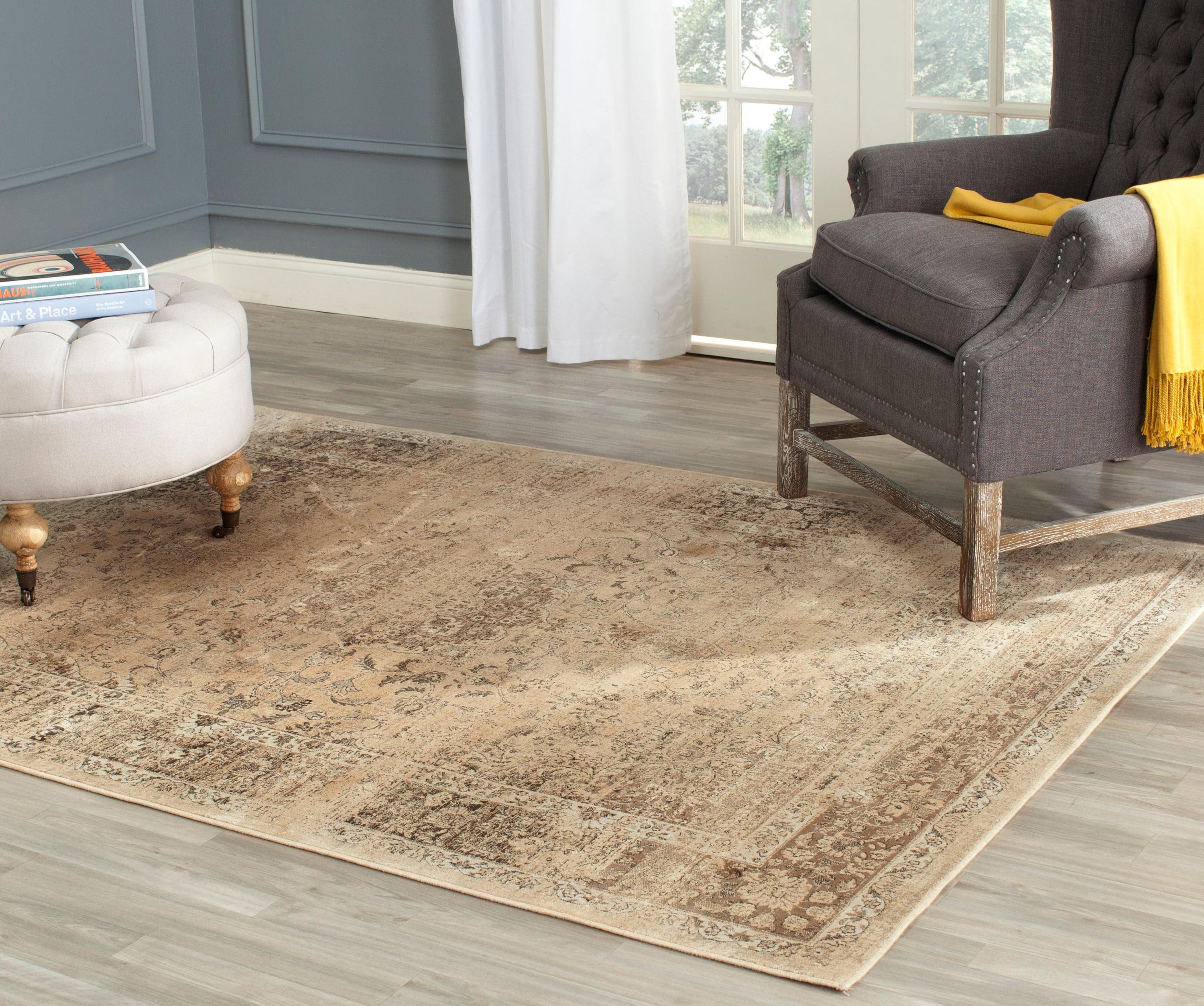Vintage VTG113 Power Loomed Indoor Skid-Resistant Accent Rug - Warm Beige - 3'3"x5'7" - Safavieh