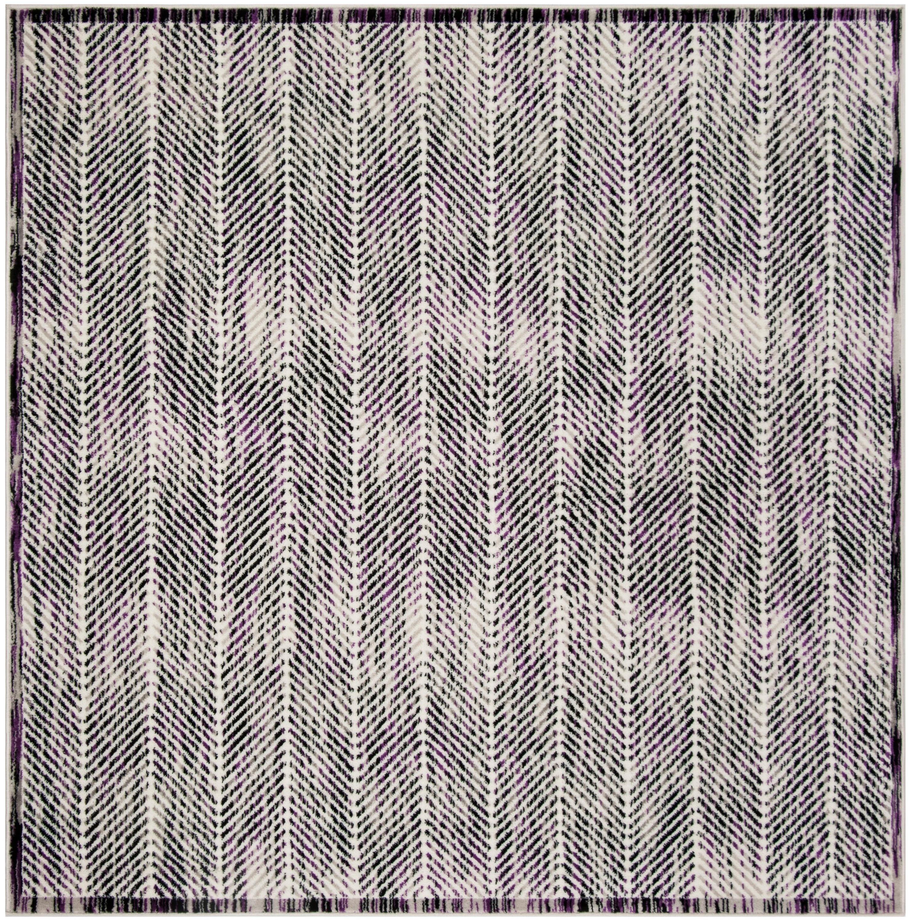 Skyler SKY194 Power Loomed Indoor Area Rug - Grey/Purple - 6'7"x6'7" - Safavieh