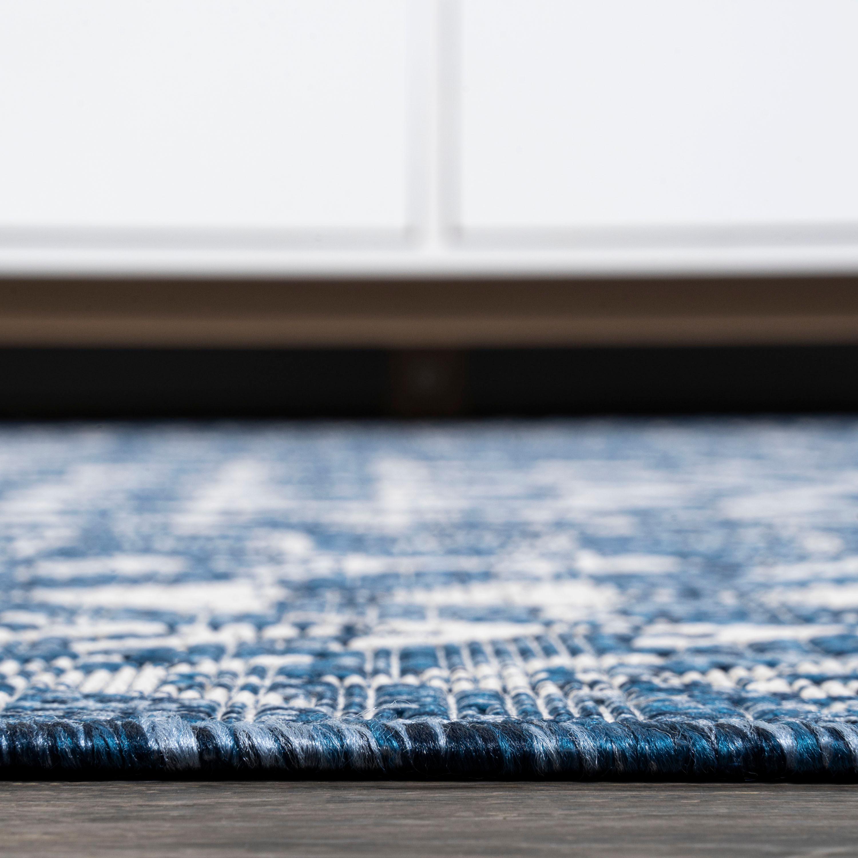 3'x5' Tokay Bohemian Geometric Indoor/Outdoor Area Rug, Blue/Ivory - JONATHAN Y