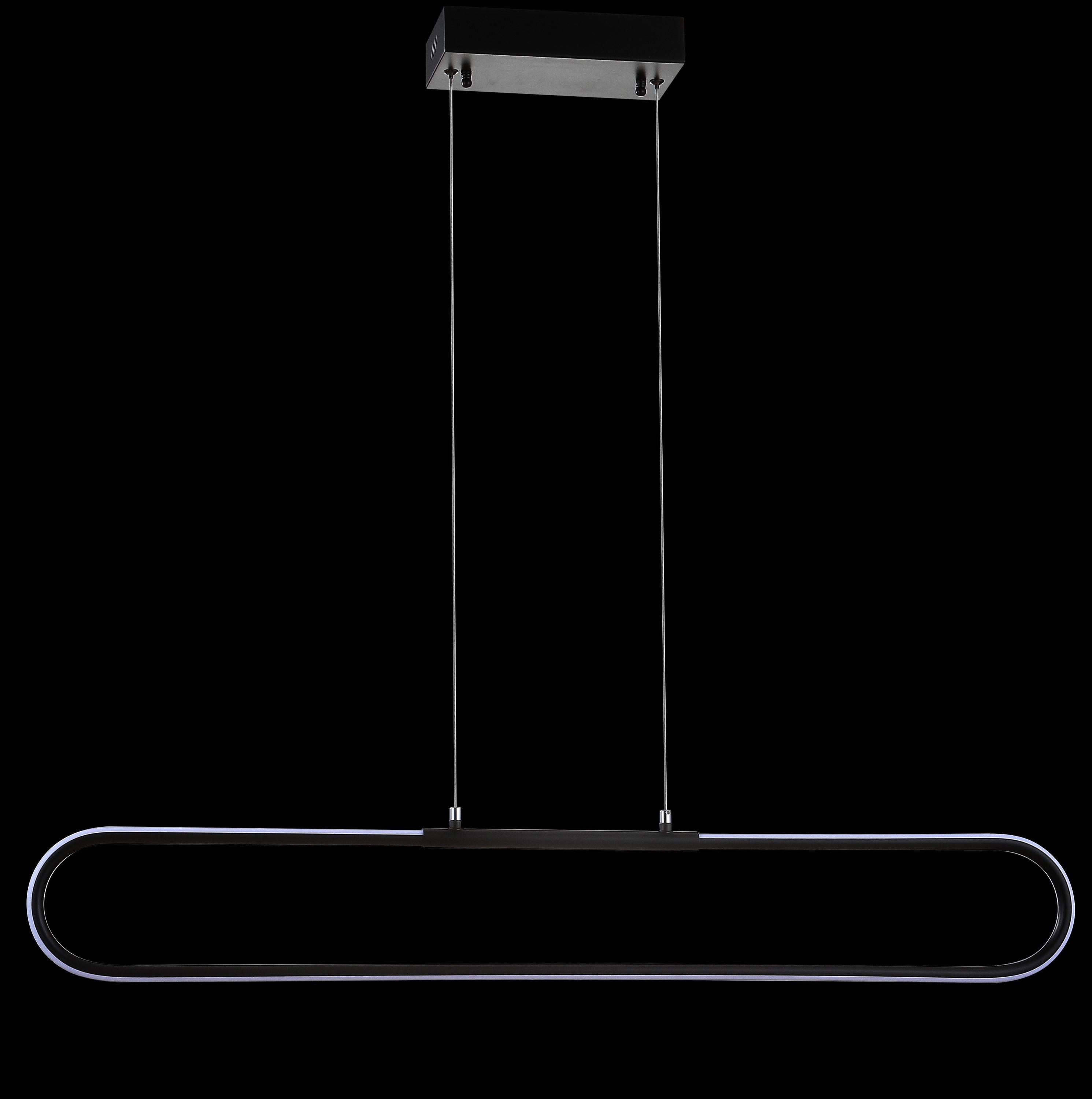 Ned 39" Dimmable Adjustable Integrated LED Metal Linear Pendant, Black