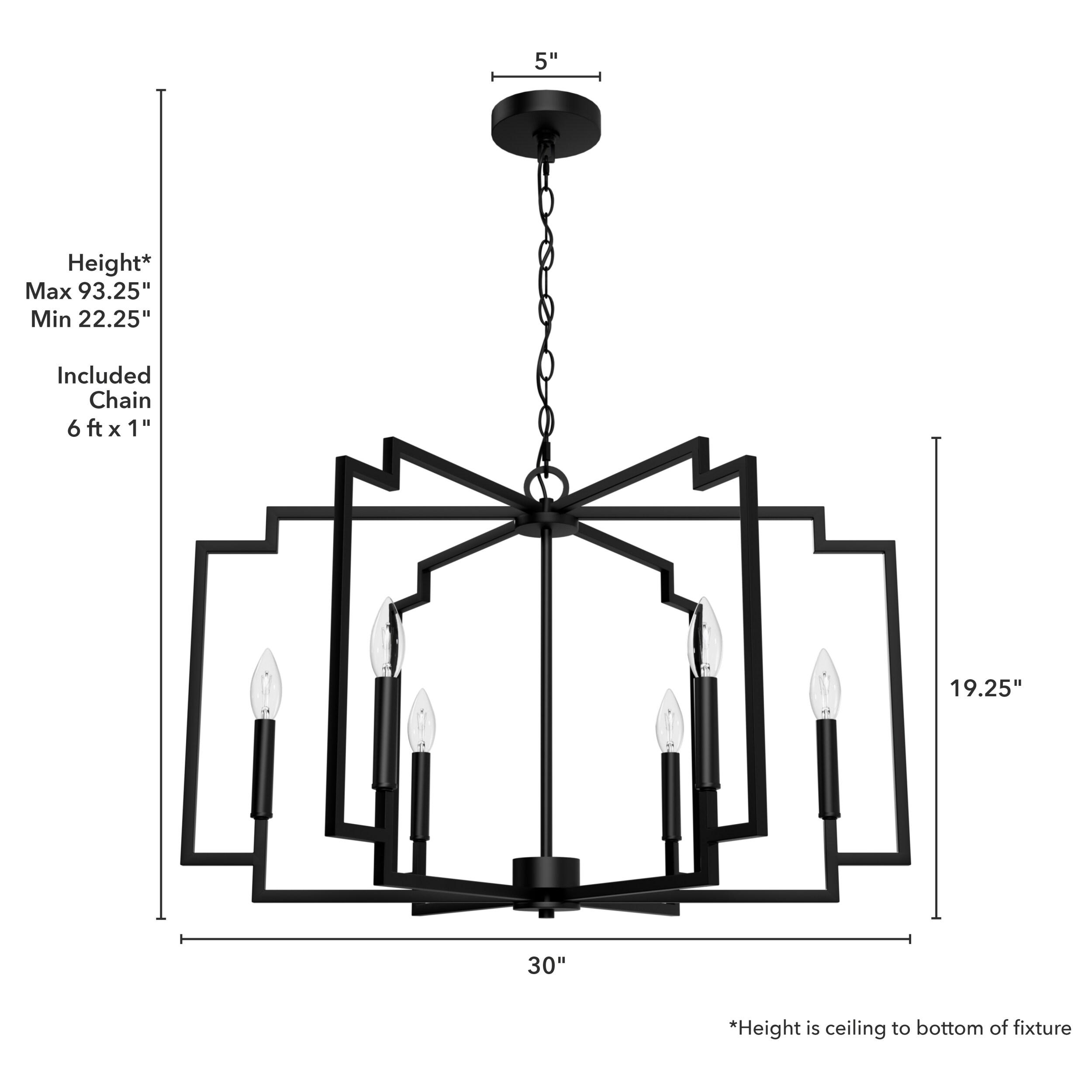 Hunter Fan Hunter 30 Inch Zoanne 6 Light Chandelier Ceiling Light Fixture