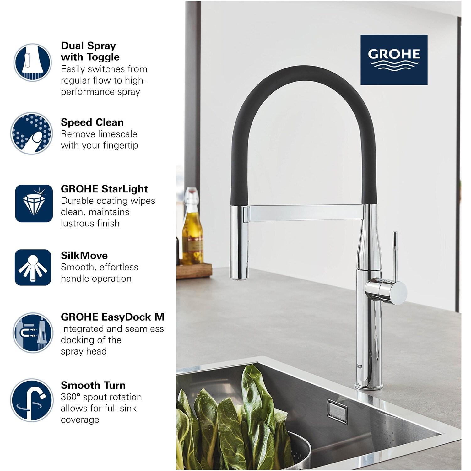 Essence New Single Handle Kitchen Faucet with SilkMove® and with Accessories