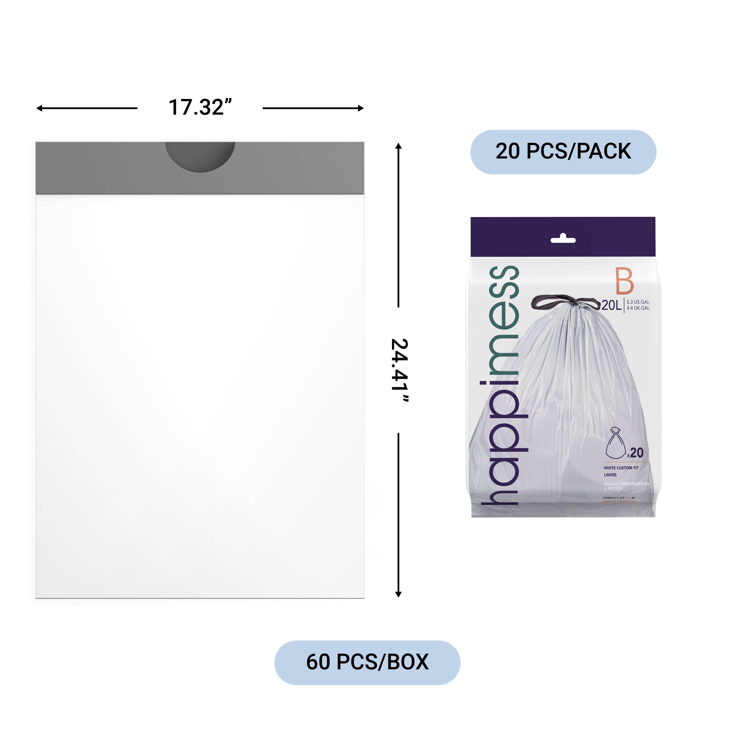 happimess Drawstring Trash Bags 60 Count