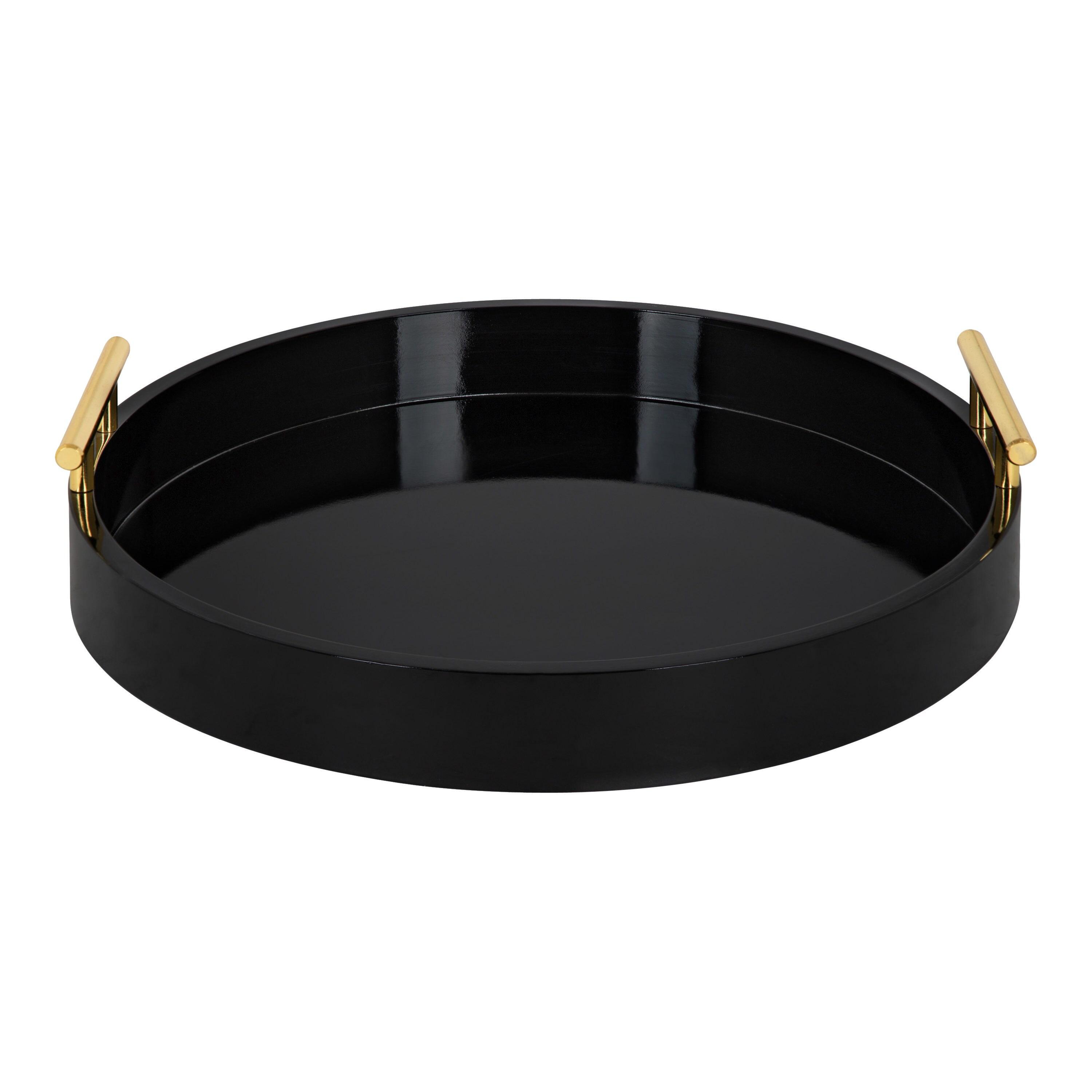 Kate and Laurel Lipton Tray, 15.5" Diameter, Black