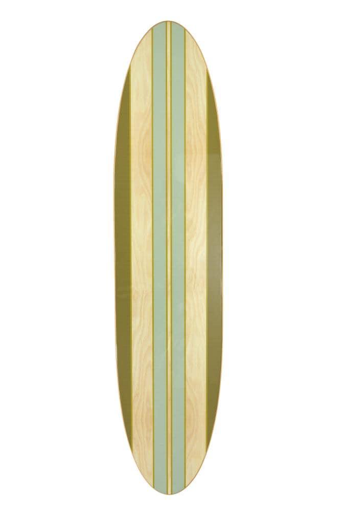 Storied Home Lacquered Wood Surfboard Wall Decor: Modern Beachfront Style, Hangs Vertically or Horizontally