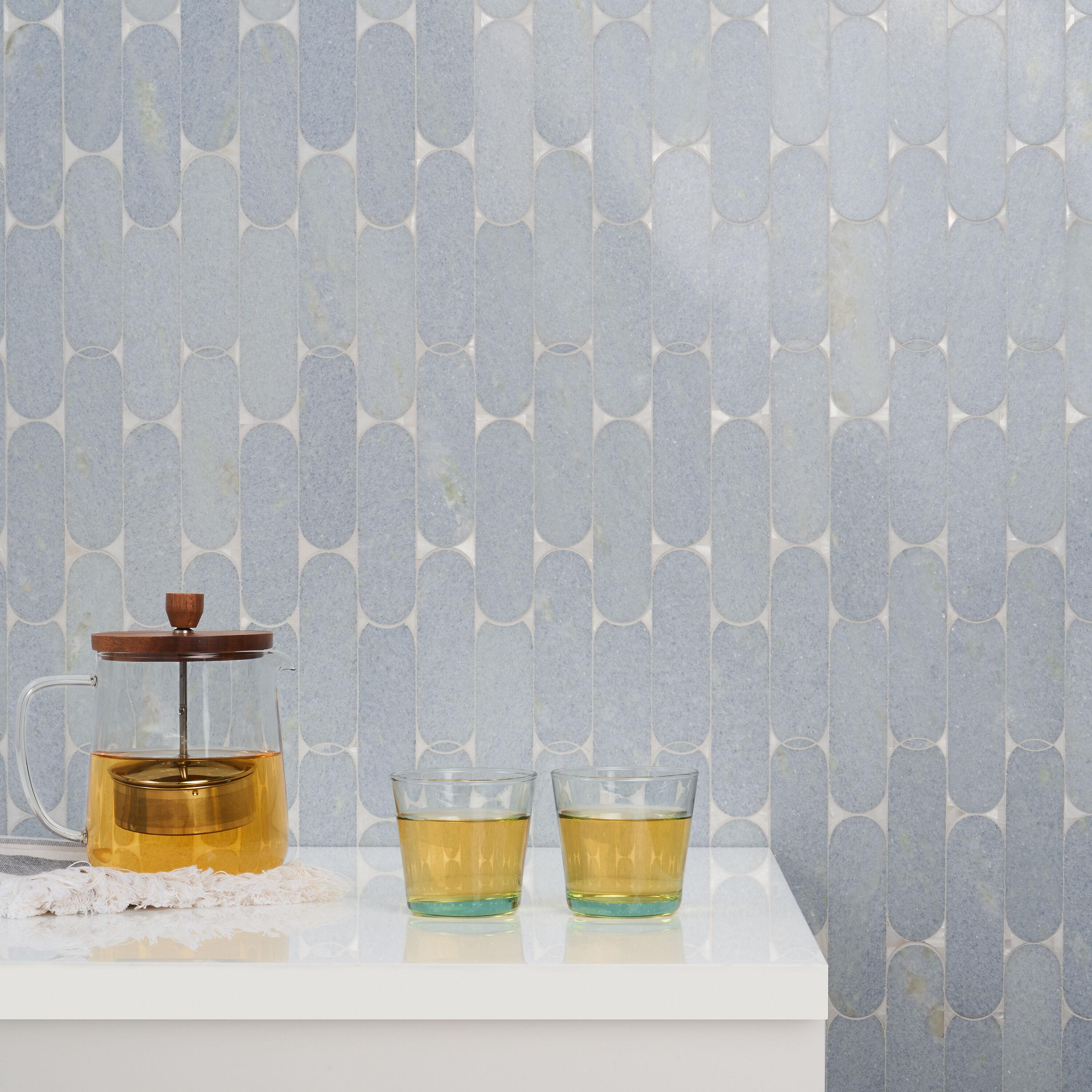 Nostradam 9.96" W x 11.22" L Marble and Brass Mosaic Tile (0.77 Sq. Ft. / Sheet)