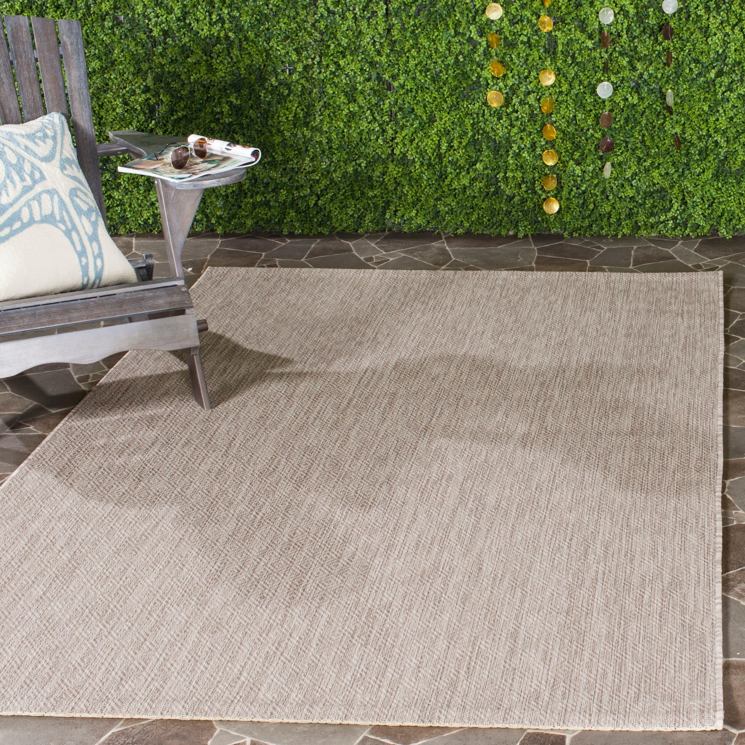 Courtyard CY8520 Power Loomed Indoor and Outdoor Area Rug - Beige/Beige - 5'3"x5'3" - Safavieh